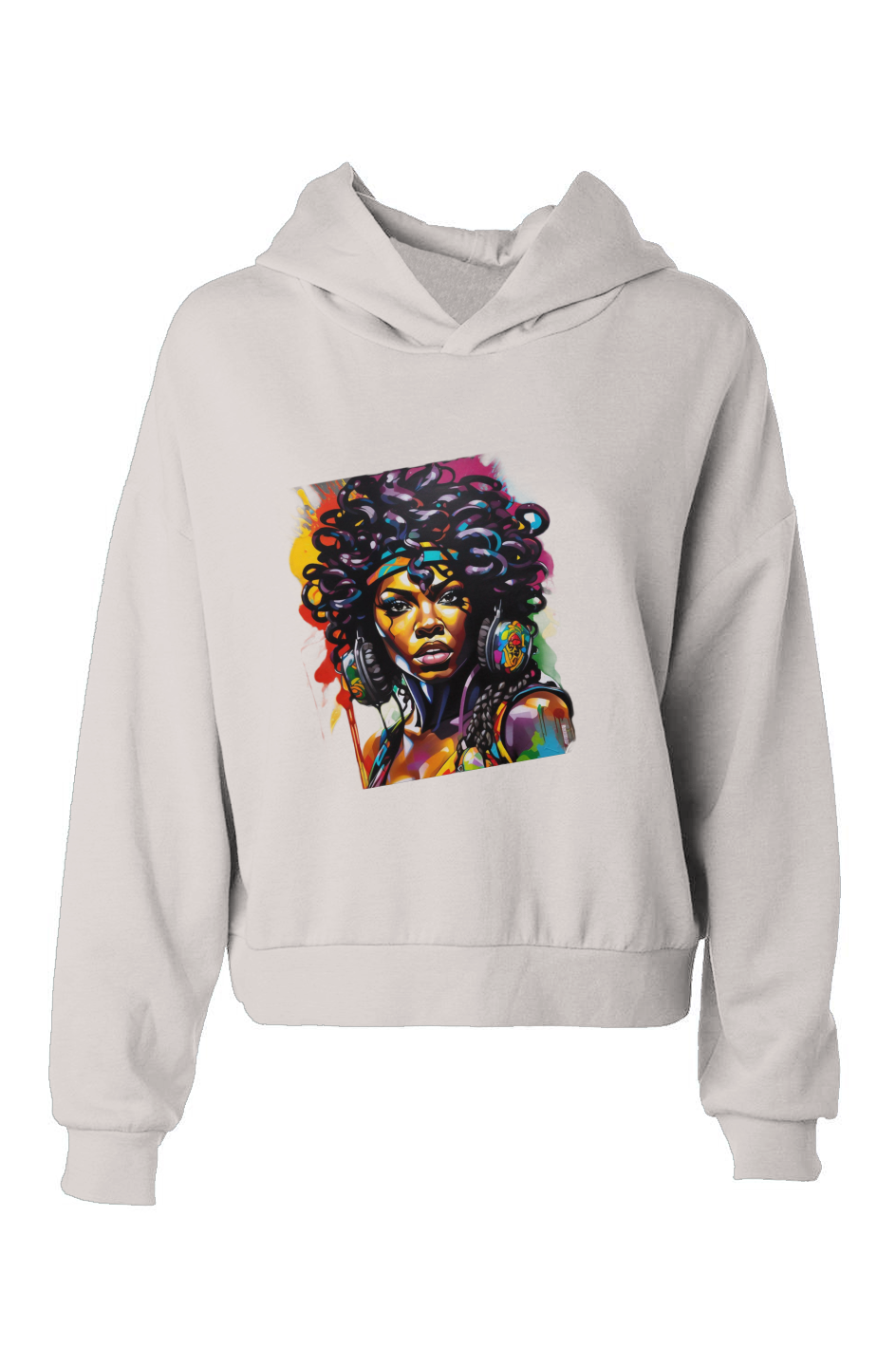 Ebony hip height graphic hoodie