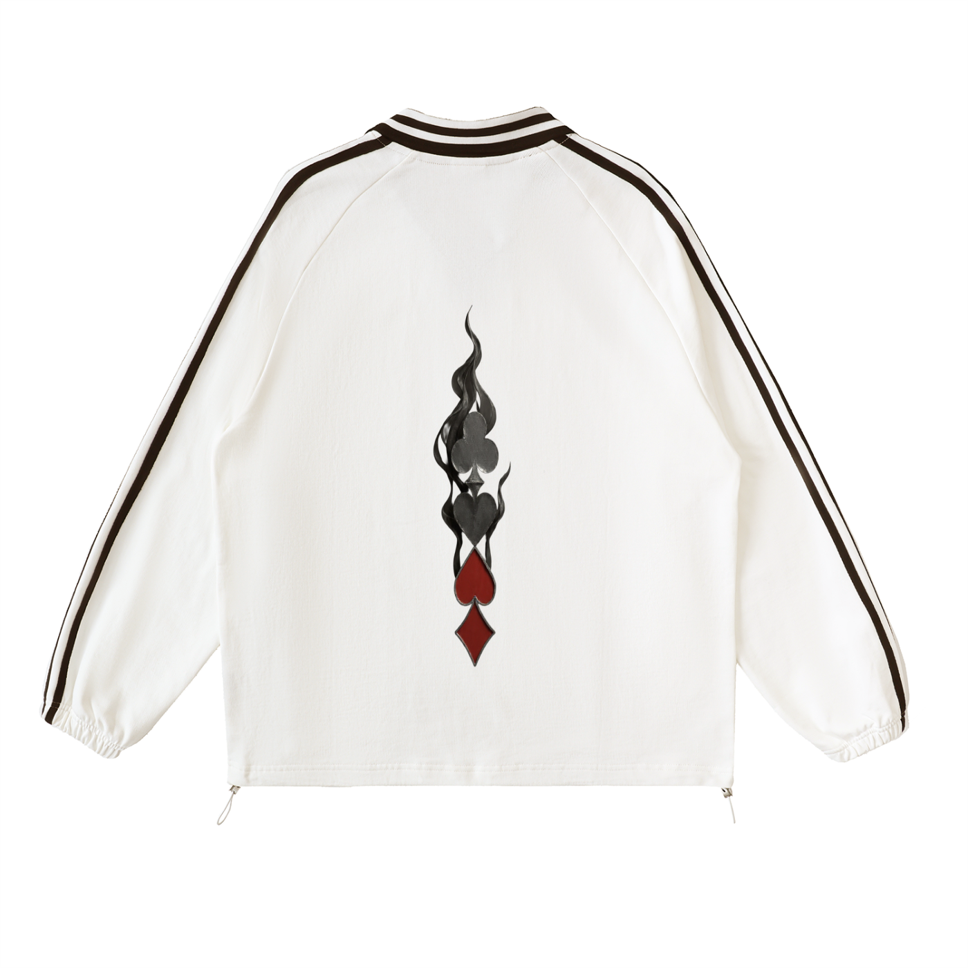 Uptown Ace Contrast Striped Lapel Collar Sweatshirt