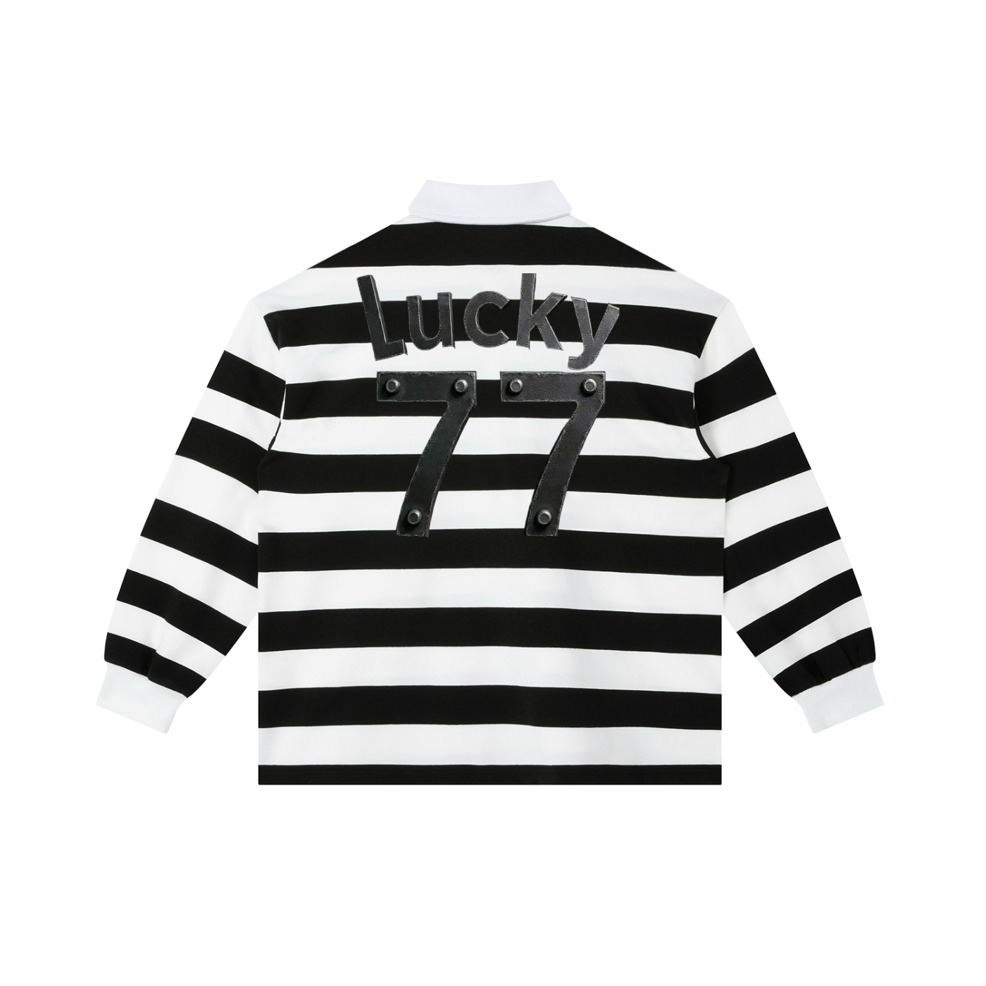 Lucky 77 color Block Stripe Polo Shirt