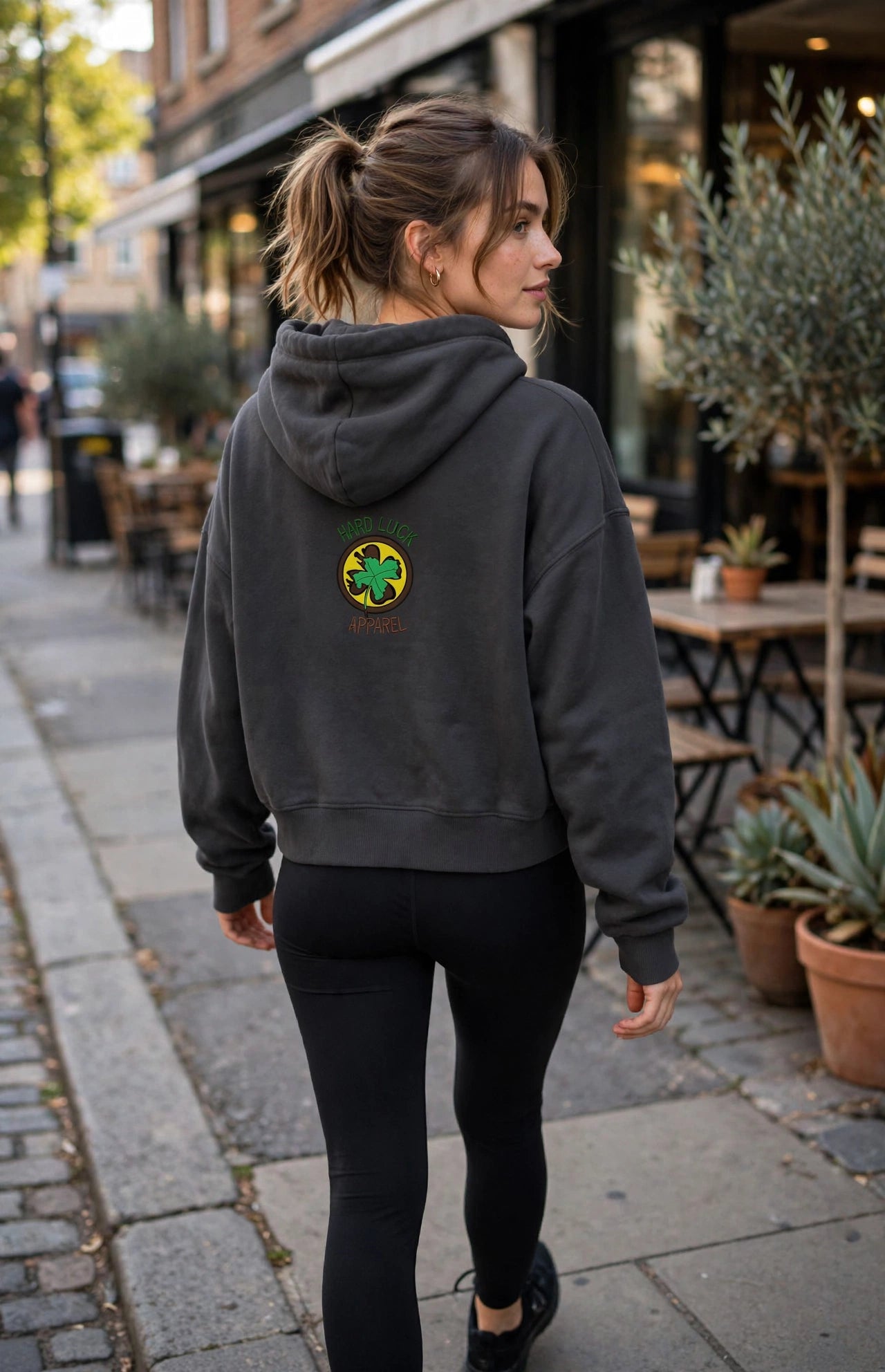 Ebony Hip Height Graphic Hoodie | Women's Premium Streetwear Hoodie | Hard Luck Apparel