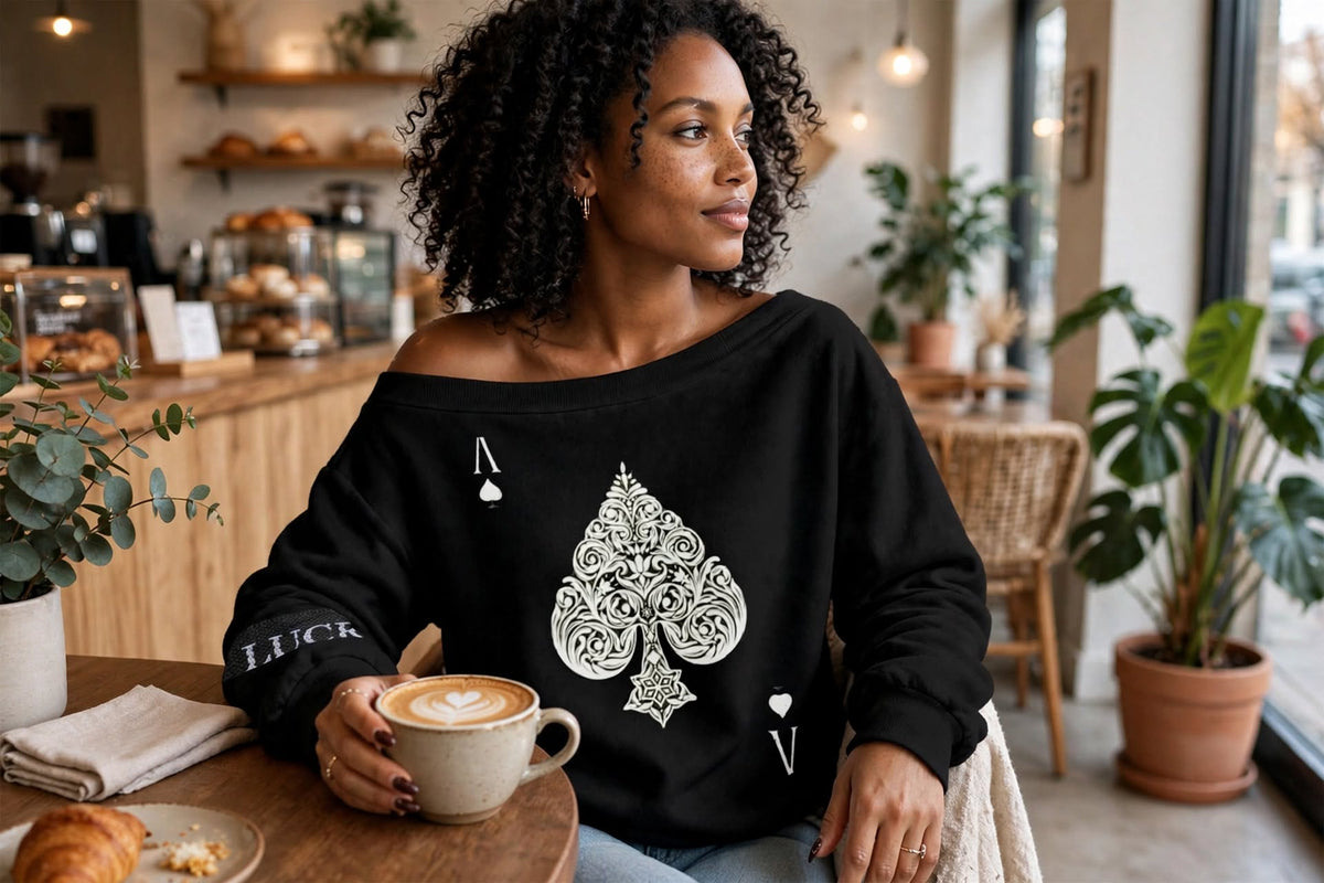 Women's Uptown Ace Off the Shoulder Sweatshirt with Micro-Fleece Lining
