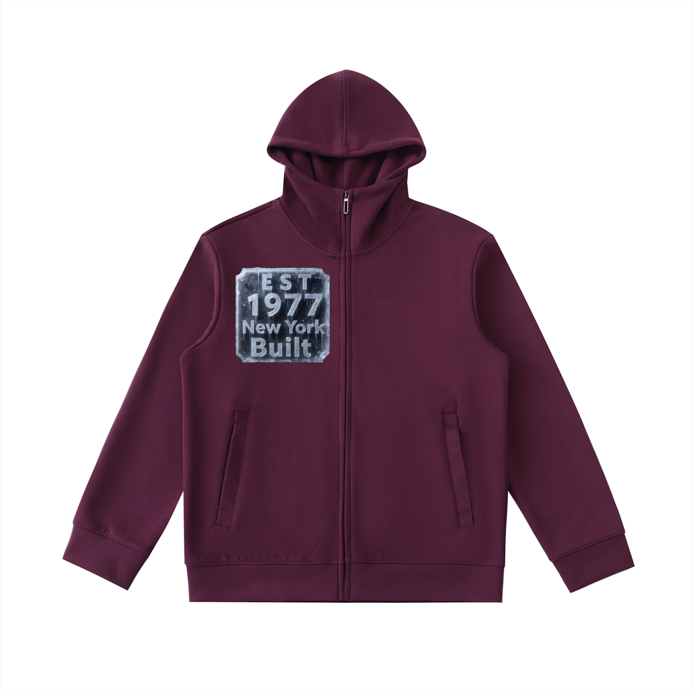 NY Built  Ice Storm Essential Heavyweight High Neck  Zip-Up Hoodie