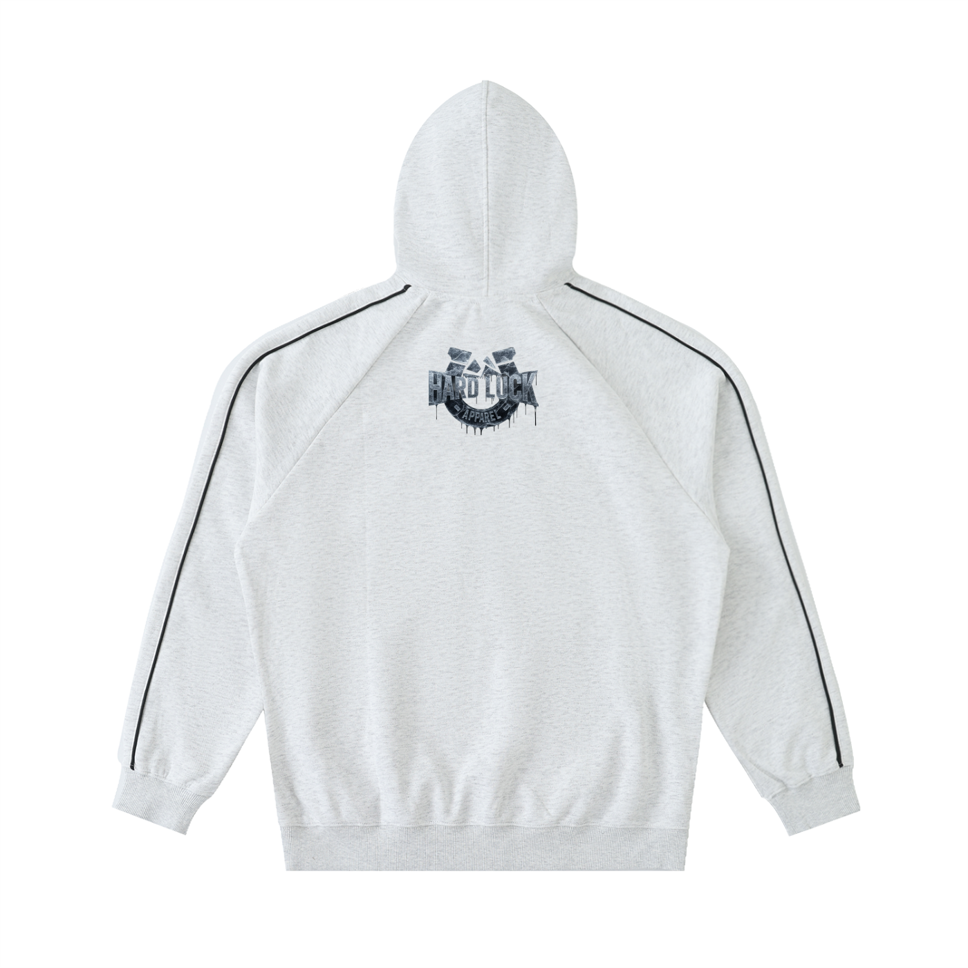 Black Ice Contrast Piping Raglan Hoodie