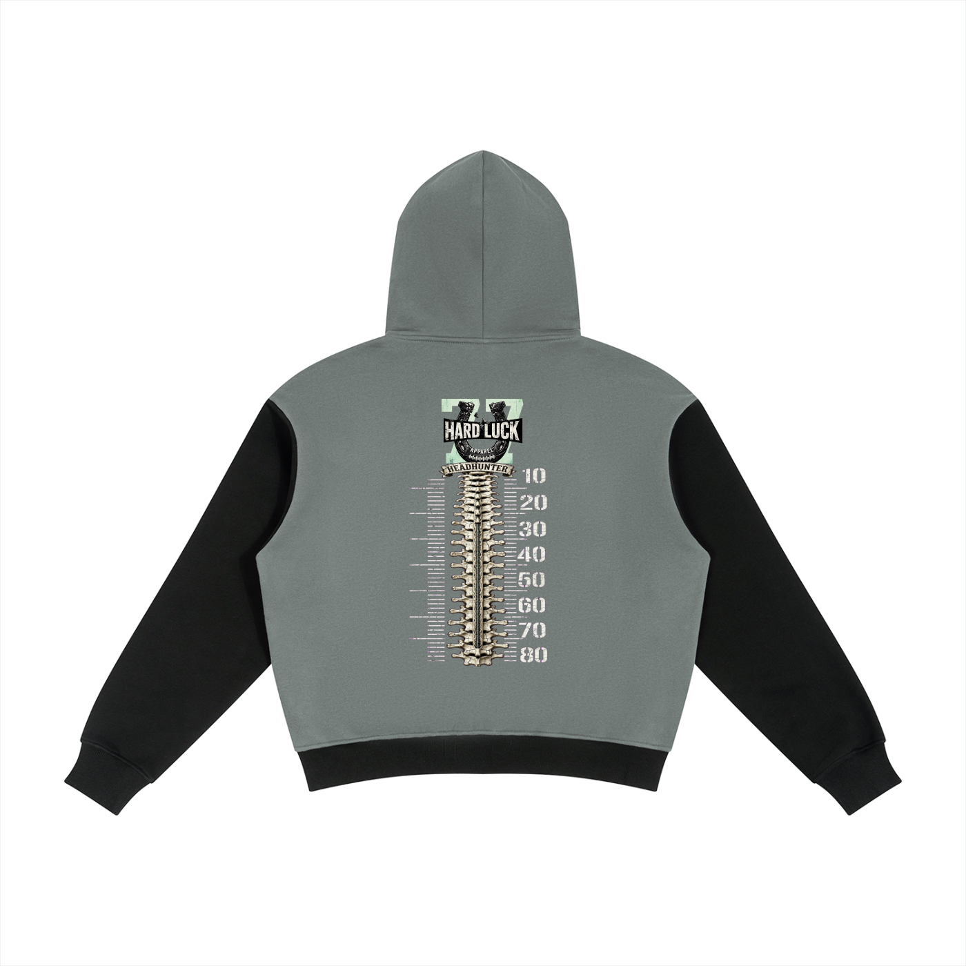 GRIDIRON GUT CHECK - Headhunter 77 HL Women's Cropped Zip-Up Hoodie - Hard Luck Apparel