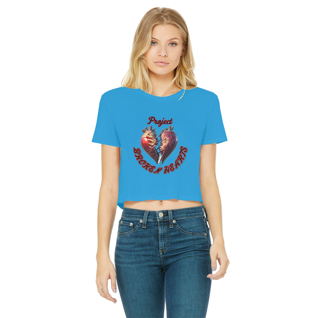 Project Broken Hearts Classic Women's Cropped Raw Edge T-Shirt