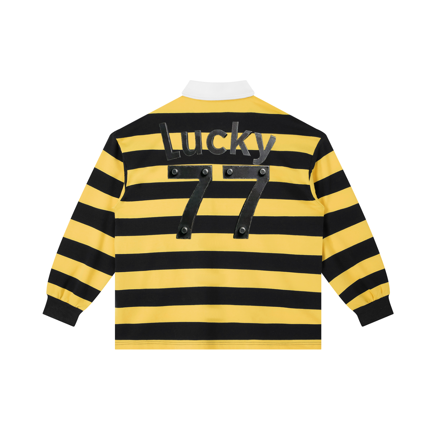 Lucky 77 color Block Stripe Polo Shirt