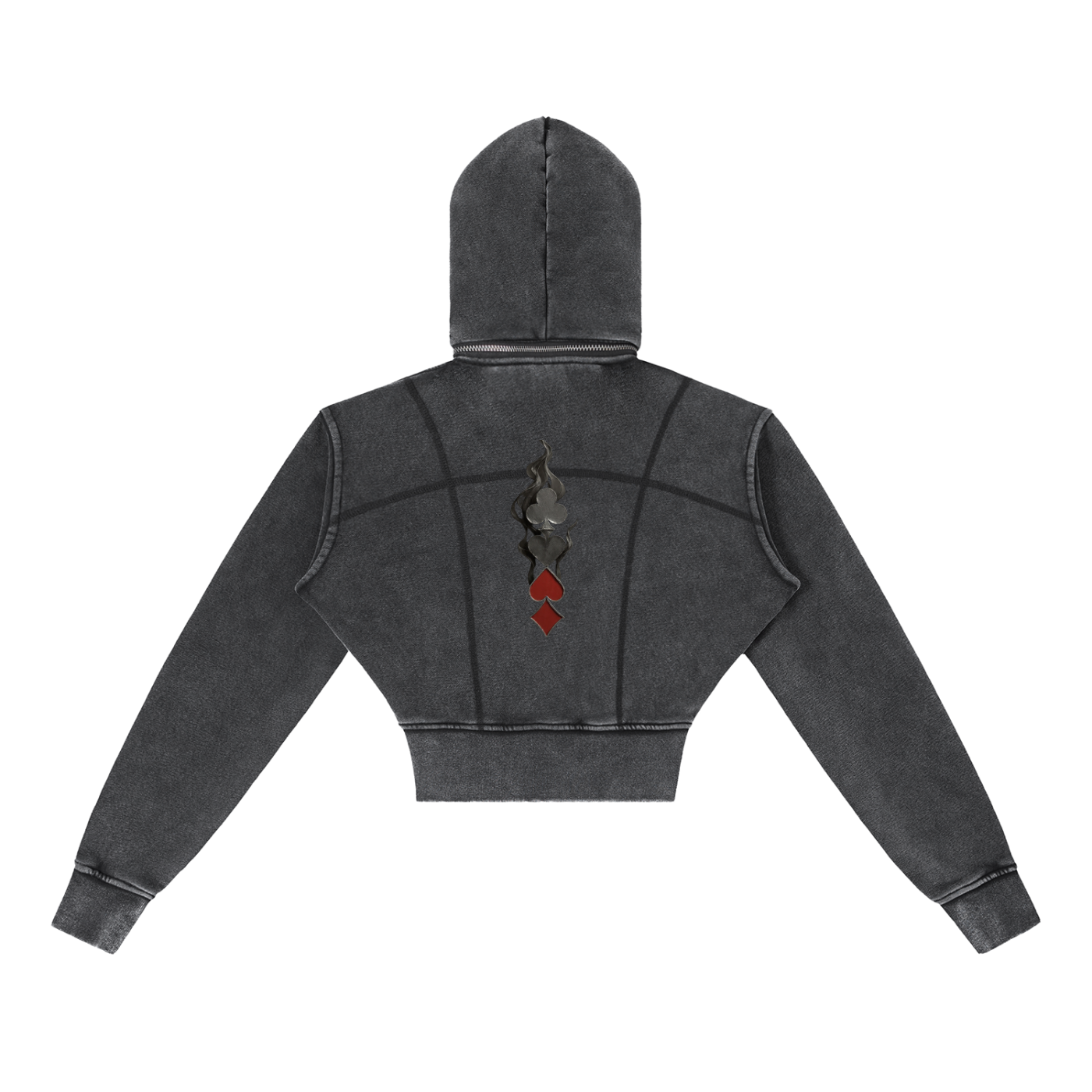 Uptown Ace Vintage Washed Cropped Fleece Hoodie