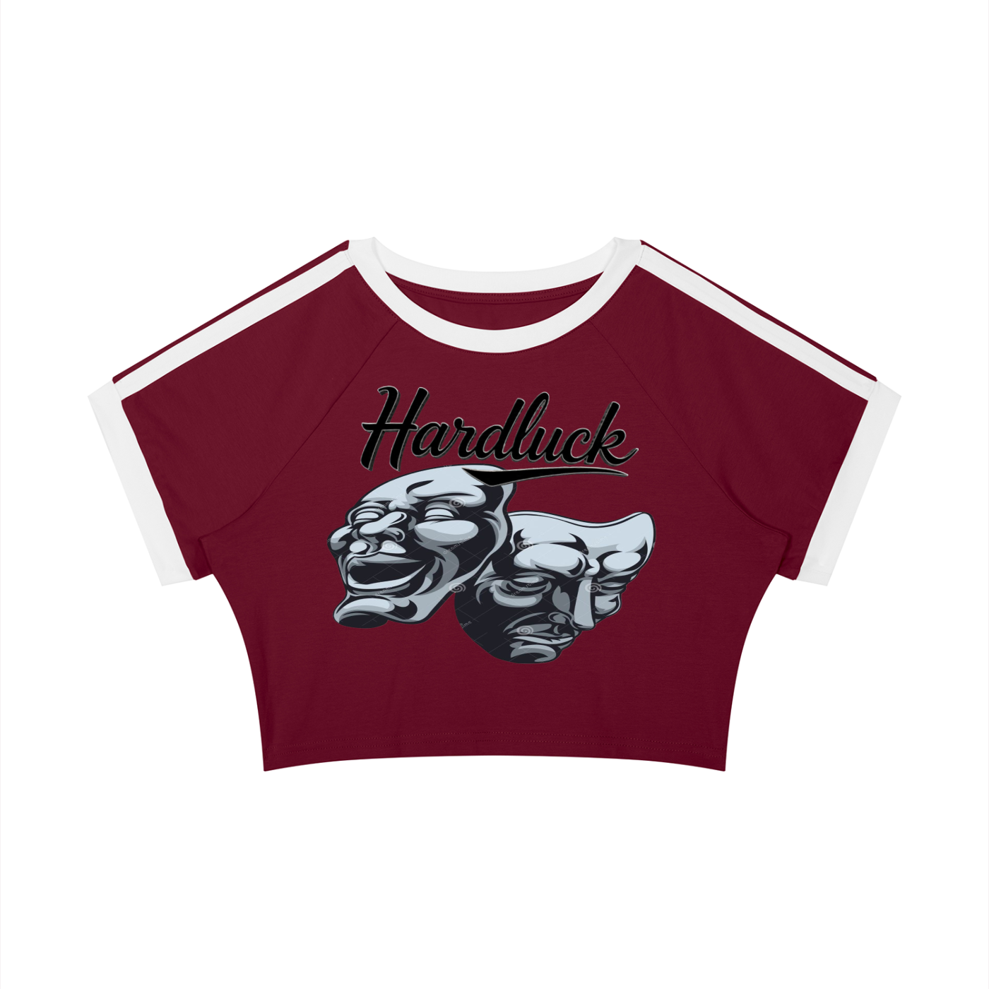 Comedy & Tragedy Women’s Raglan Crop T-Shirt