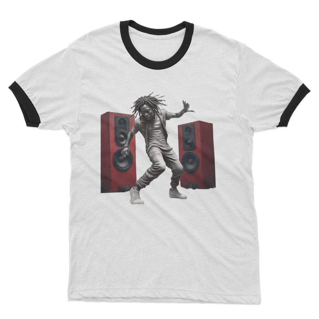 B-Boy In Motion Adult Ringer T-Shirt