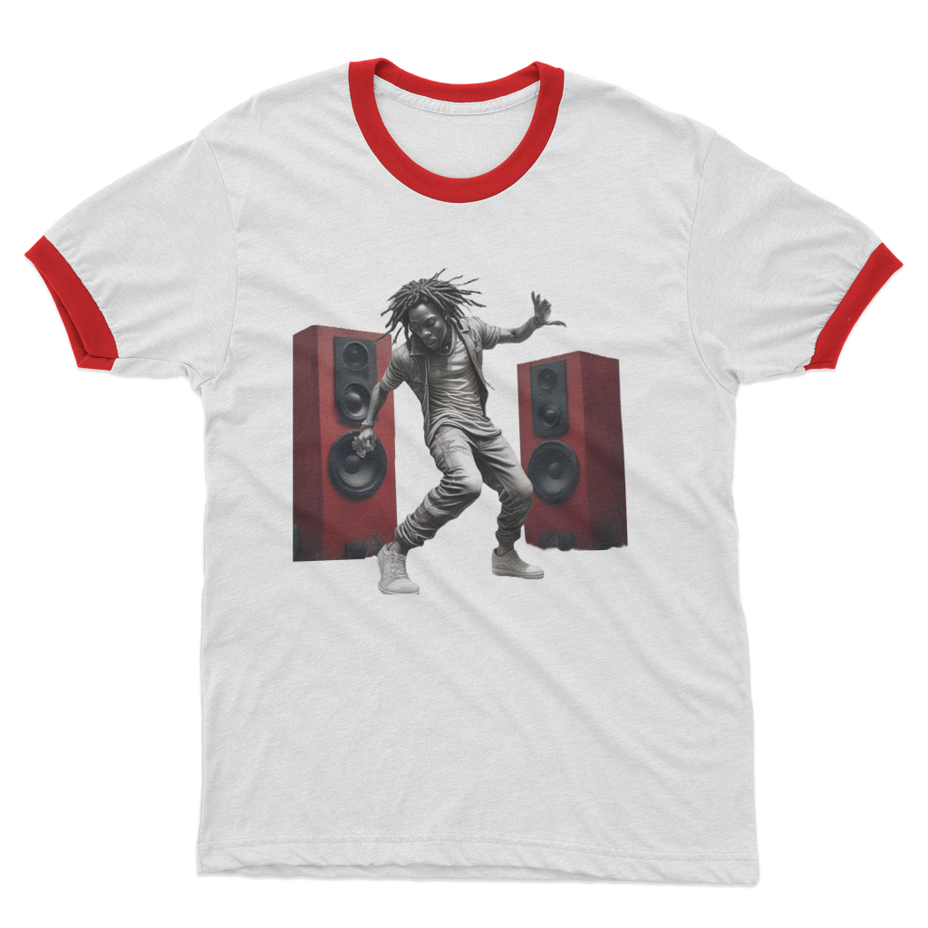 B-Boy In Motion Adult Ringer T-Shirt