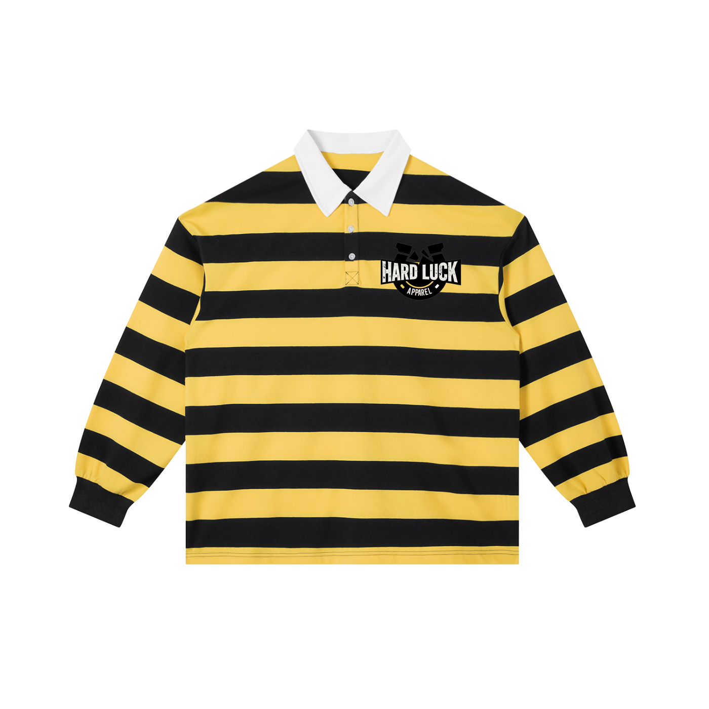 Lucky 77 color Block Stripe Polo Shirt