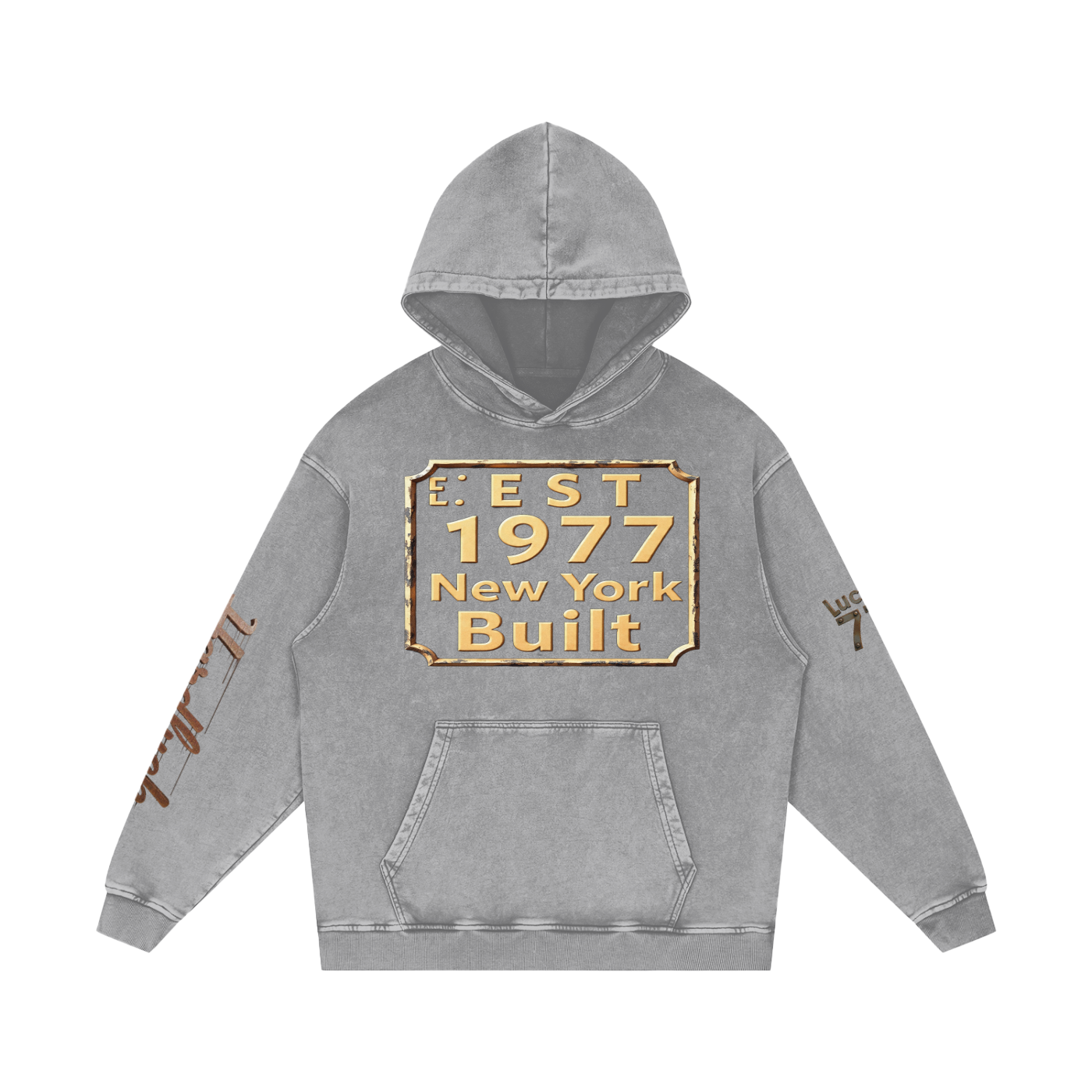 Snow Washed Loose Cotton Hoodie