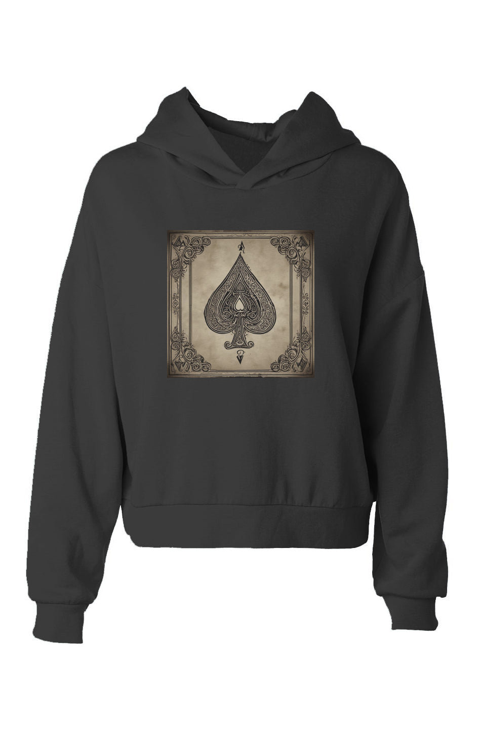 Womens Ace of Spades hip height hoodie