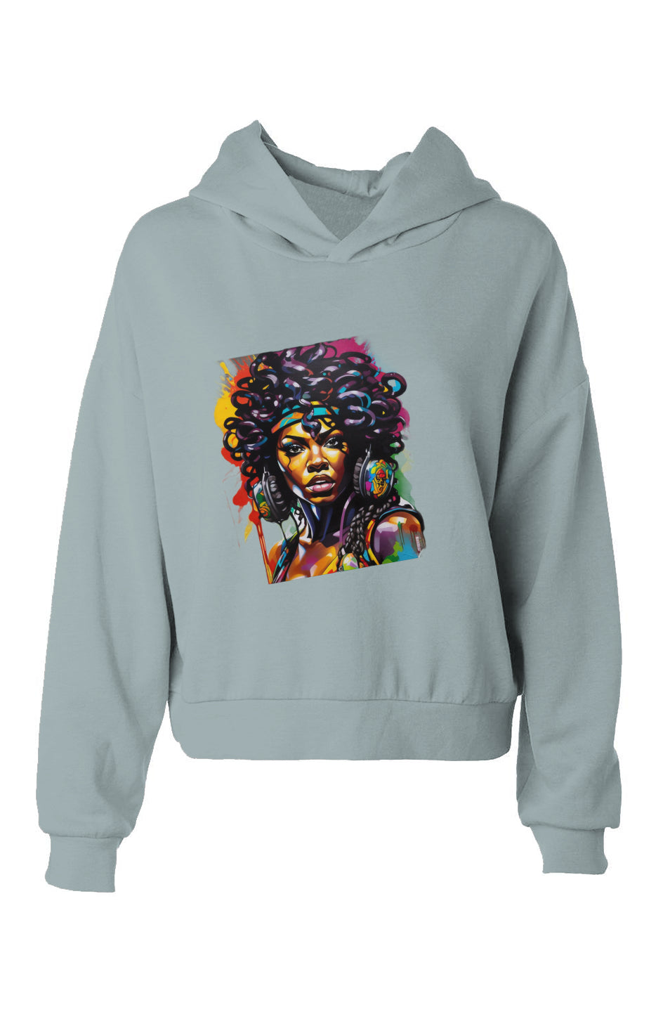 Ebony hip height graphic  hoodie