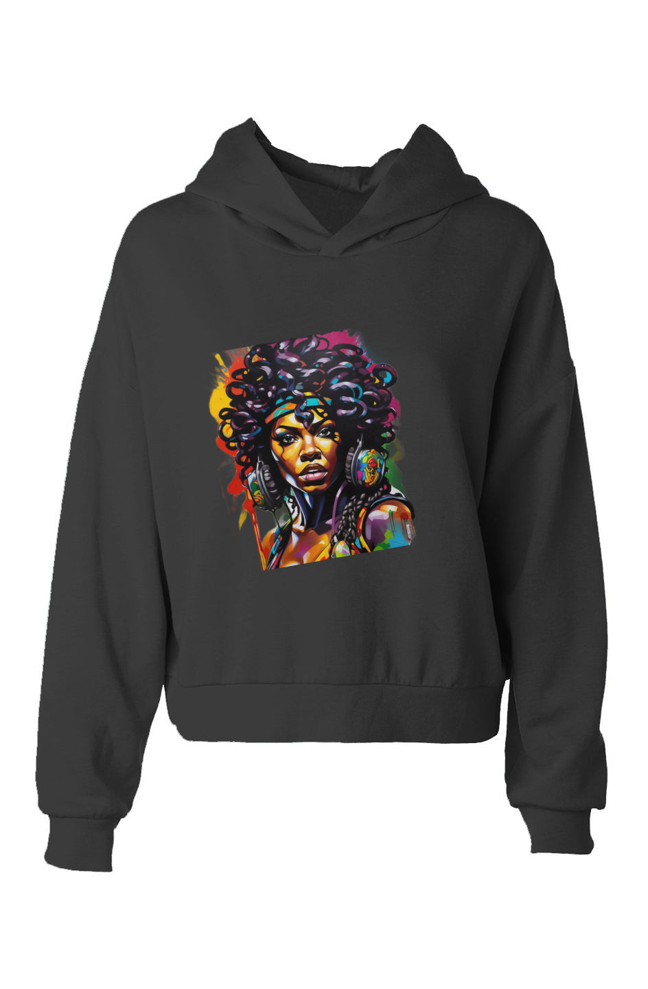 Ebony hip height graphic  hoodie