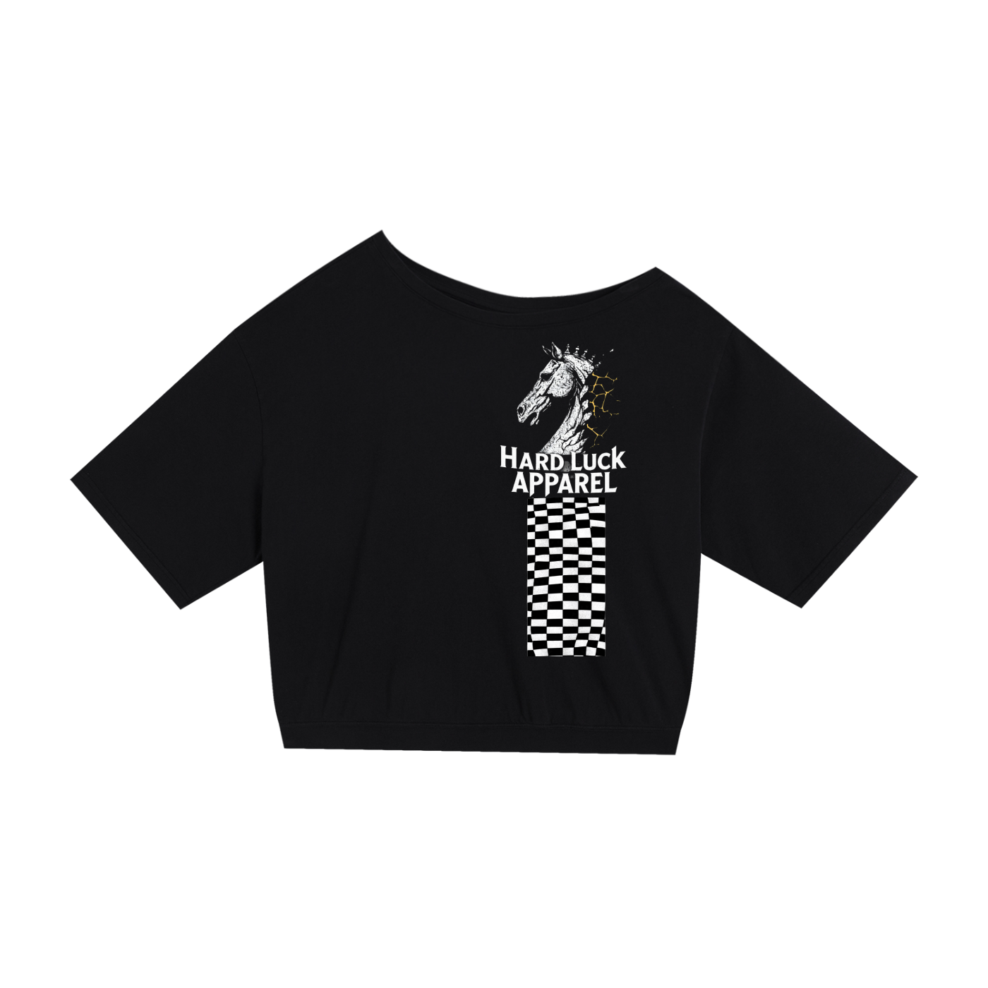 The Last Move Asymmetric Shoulder Oversized Cotton T-Shirt