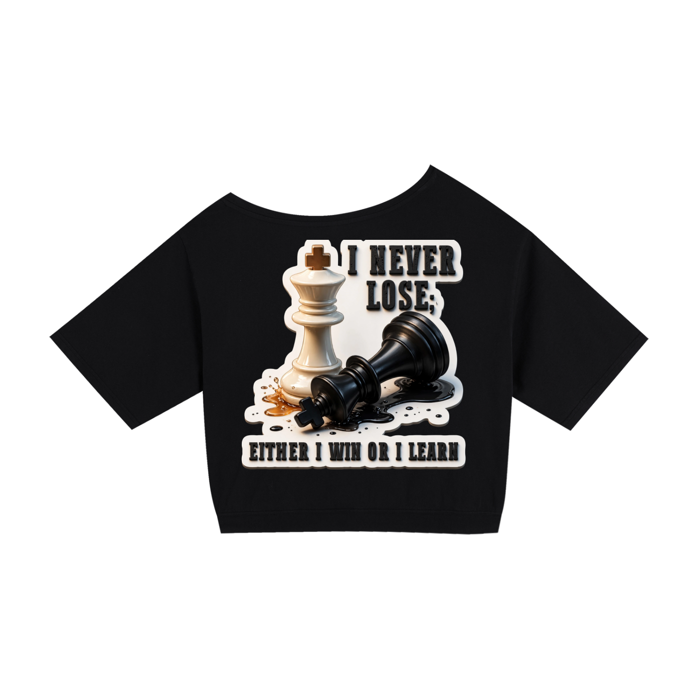 The Last Move Asymmetric Shoulder Oversized Cotton T-Shirt