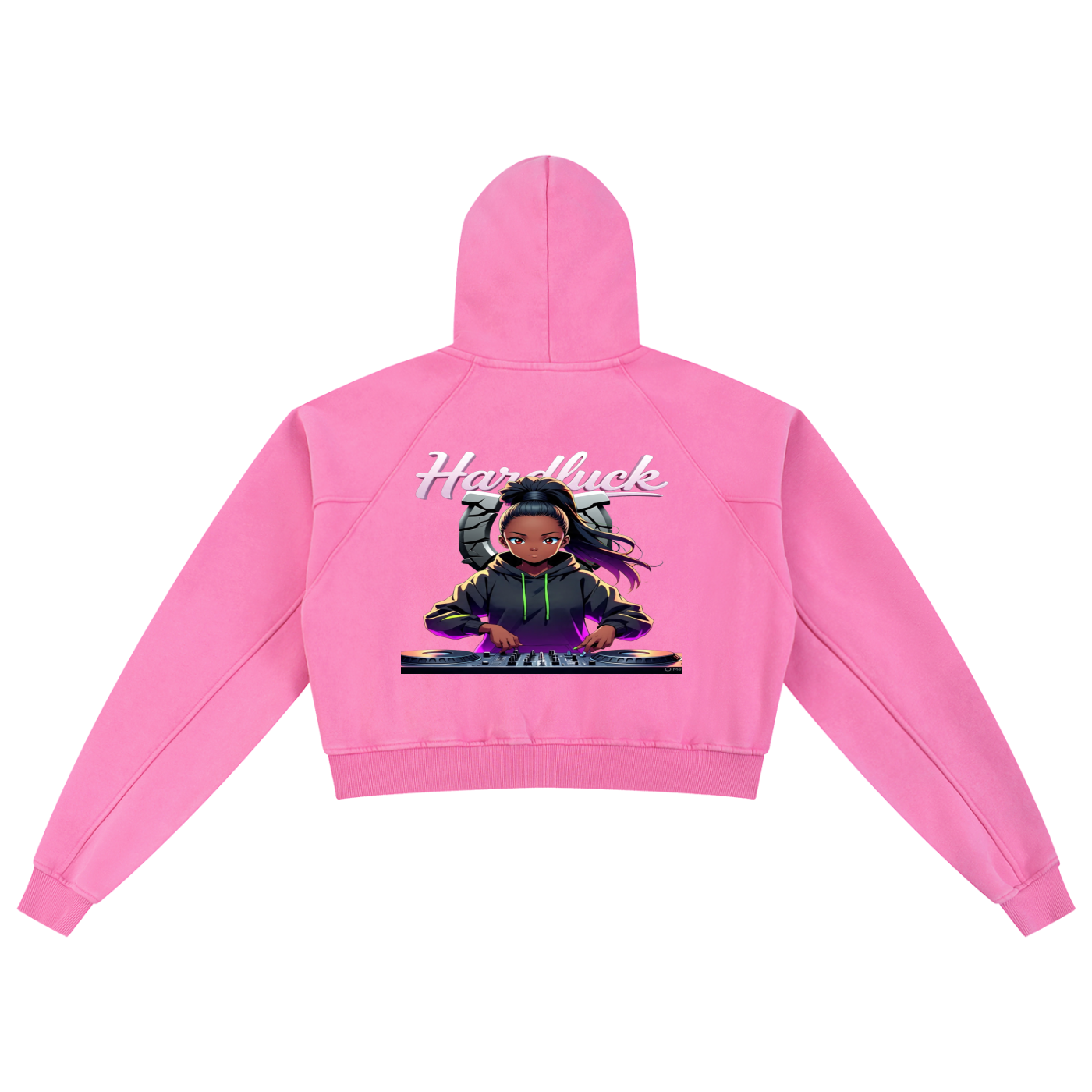 The Lavender Virgo Snow Washed Cropped Hoodie
