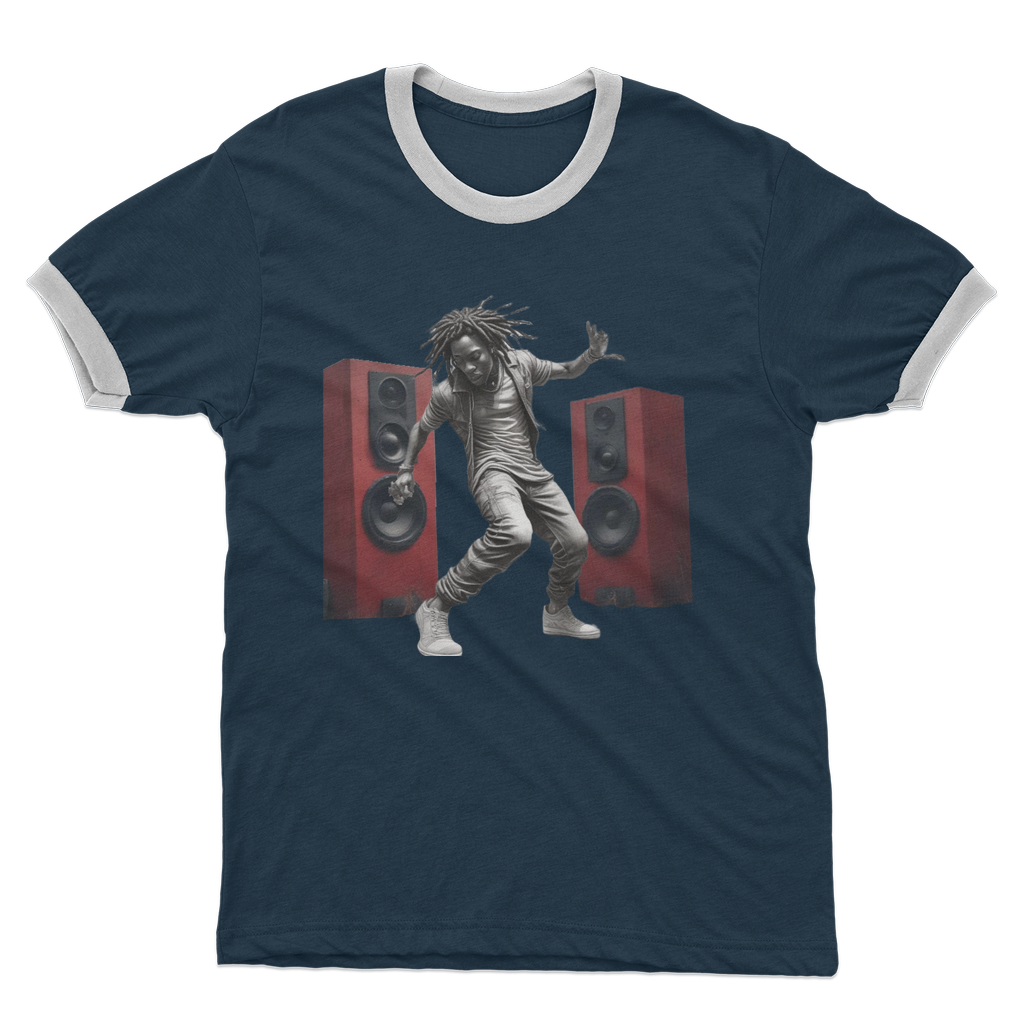 B-Boy In Motion Adult Ringer T-Shirt