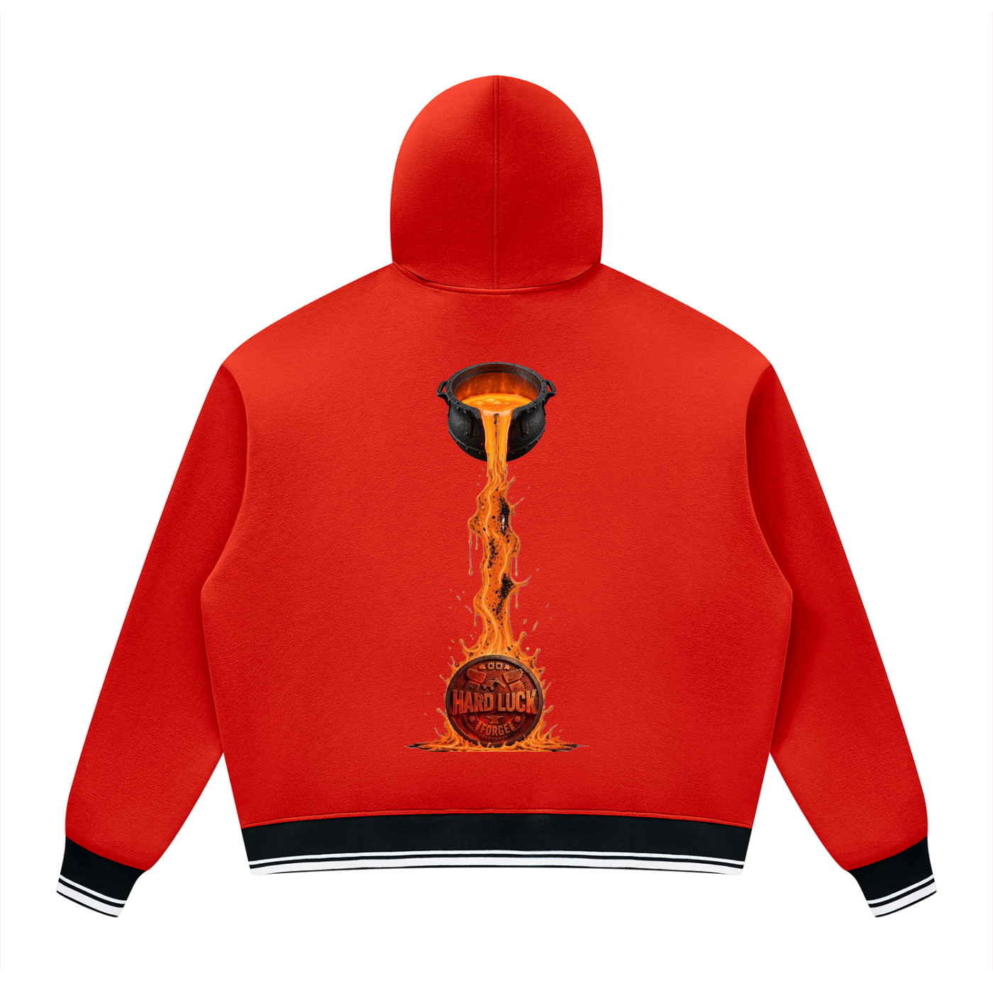 Black Smith forged Oversized Color Block Fleece Hoodie