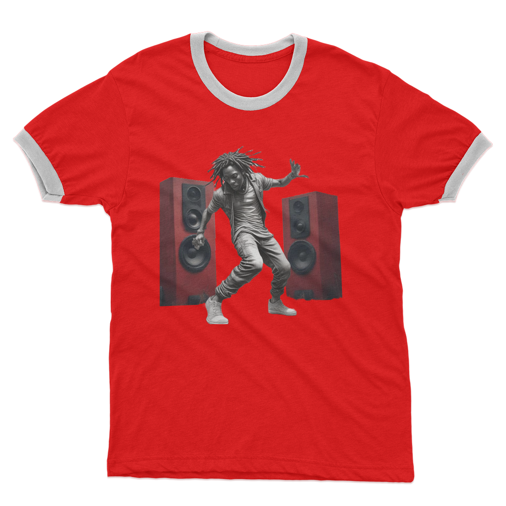 B-Boy In Motion Adult Ringer T-Shirt
