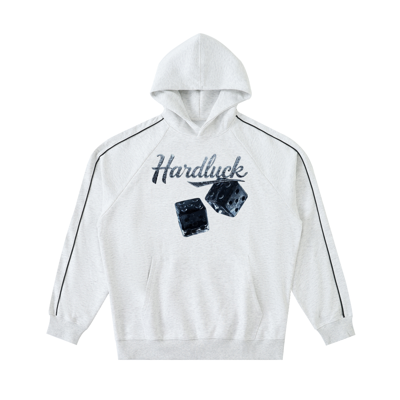 Black Ice Contrast Piping Raglan Hoodie