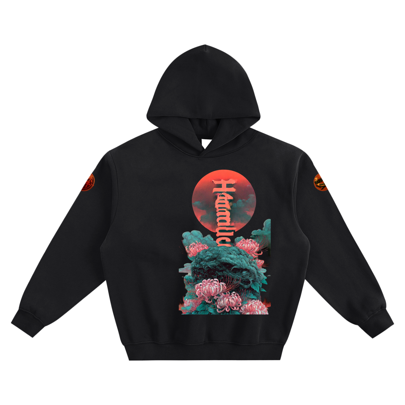 Red Horizon Fleeced Boxy Hoodie