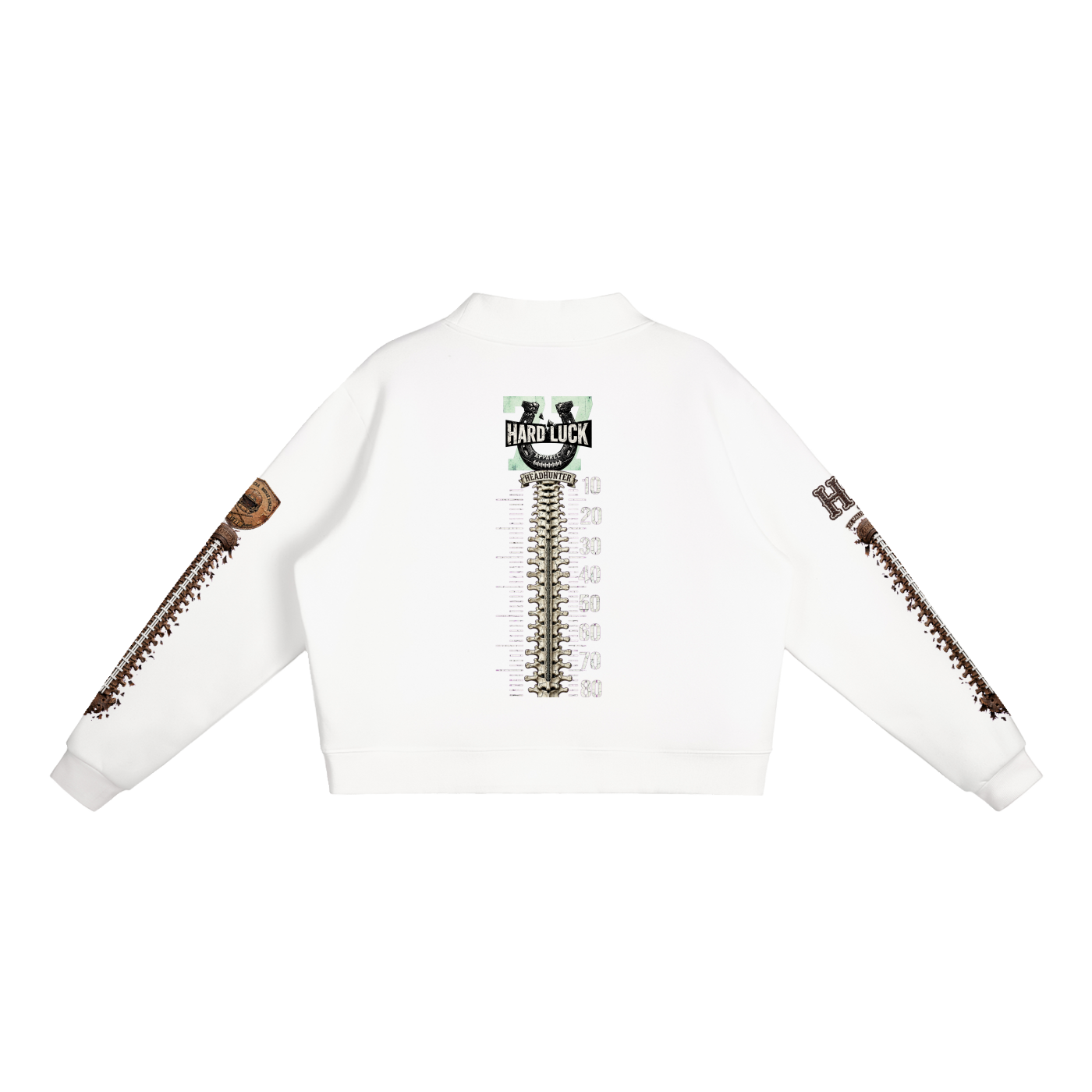 THE HEADHUNTER - Gridiron Gut Check Mock Neck Fleece Sweatshirt - Womens Crop Oversized | Hard Luck Apparel EST. 1977