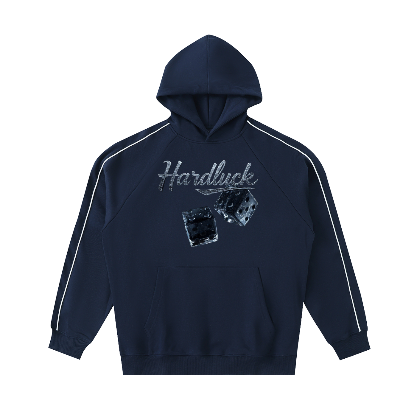 Black Ice Contrast Piping Raglan Hoodie
