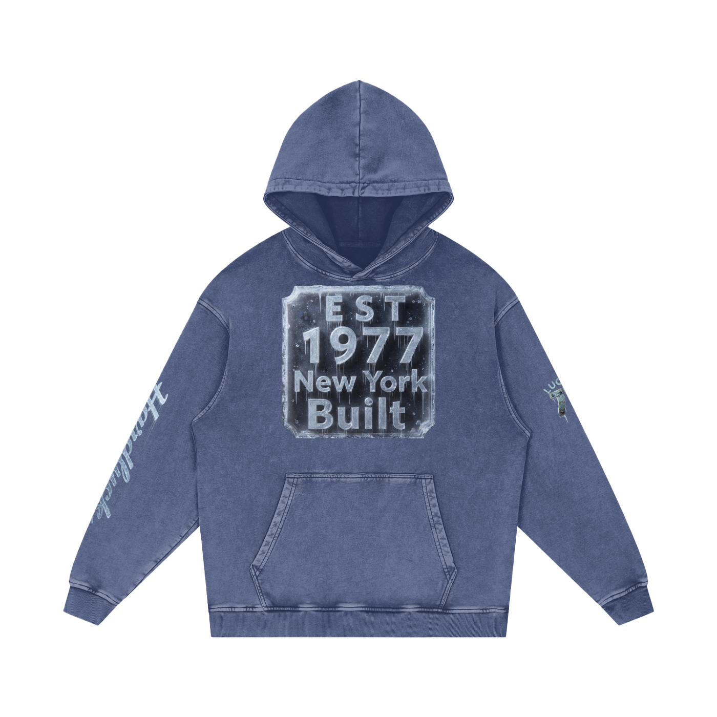 NY Built Ice Storm Snow Washed Loose Cotton Hoodie