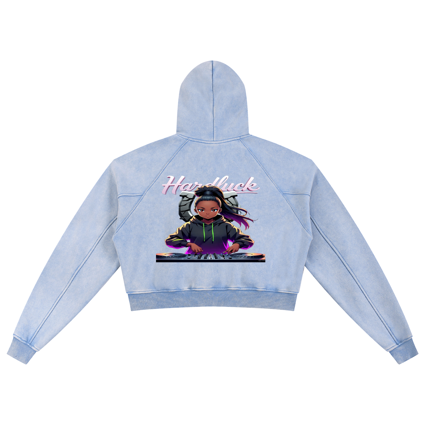 The Lavender Virgo Snow Washed Cropped Hoodie
