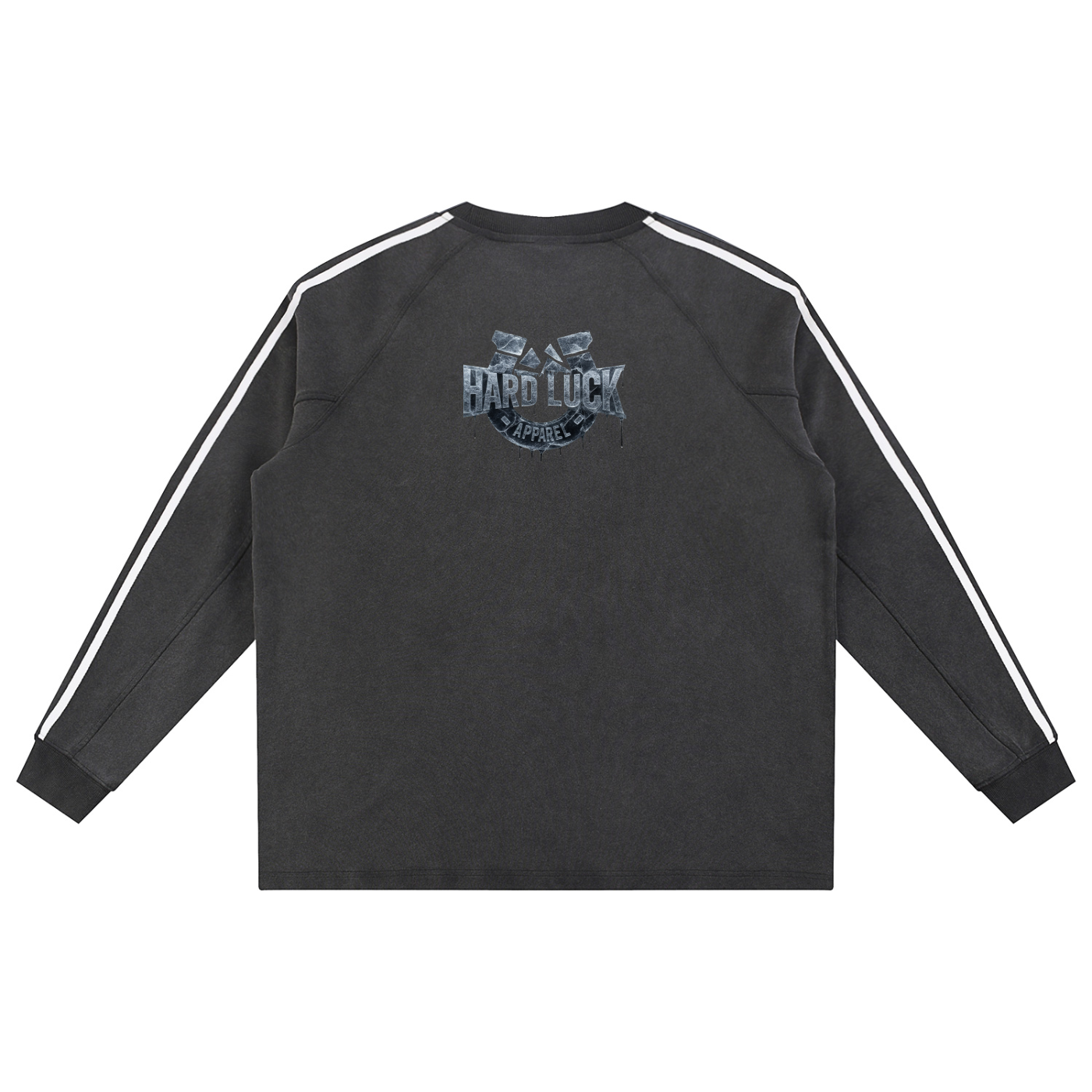 Black ice Roll the D-Ice Snow Washed Contrast Tape Sweatshirt