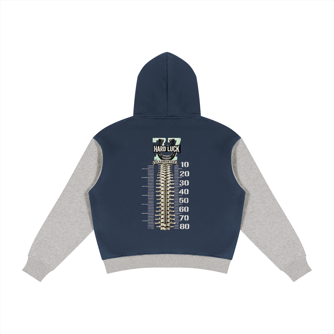 GRIDIRON GUT CHECK - Headhunter 77 HL Women's Cropped Zip-Up Hoodie - Hard Luck Apparel