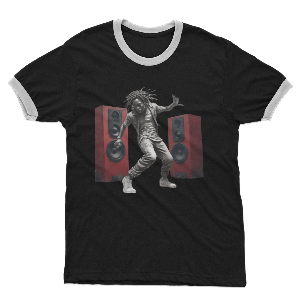 B-Boy In Motion Adult Ringer T-Shirt