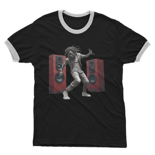 B-Boy In Motion Adult Ringer T-Shirt
