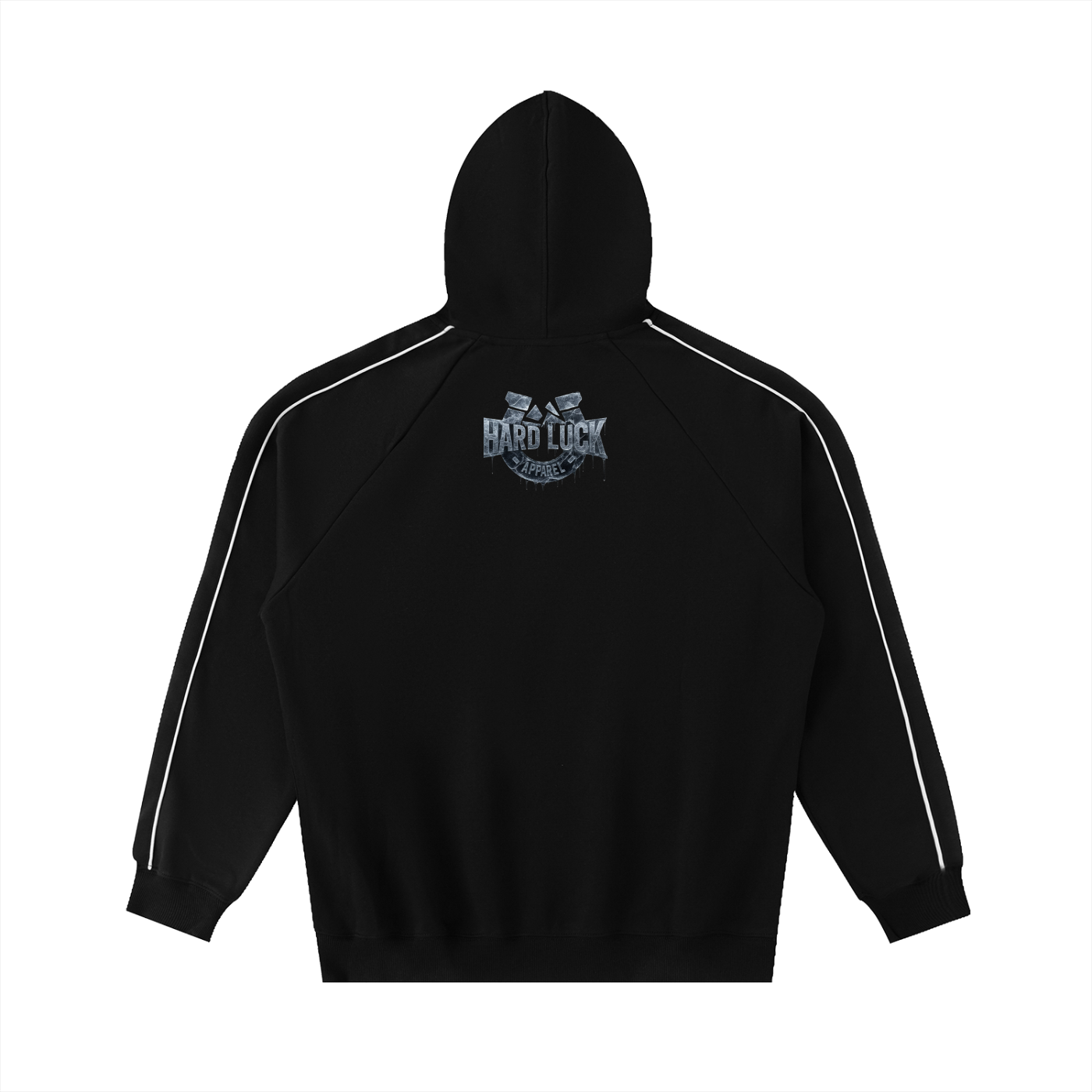 Black Ice Contrast Piping Raglan Hoodie