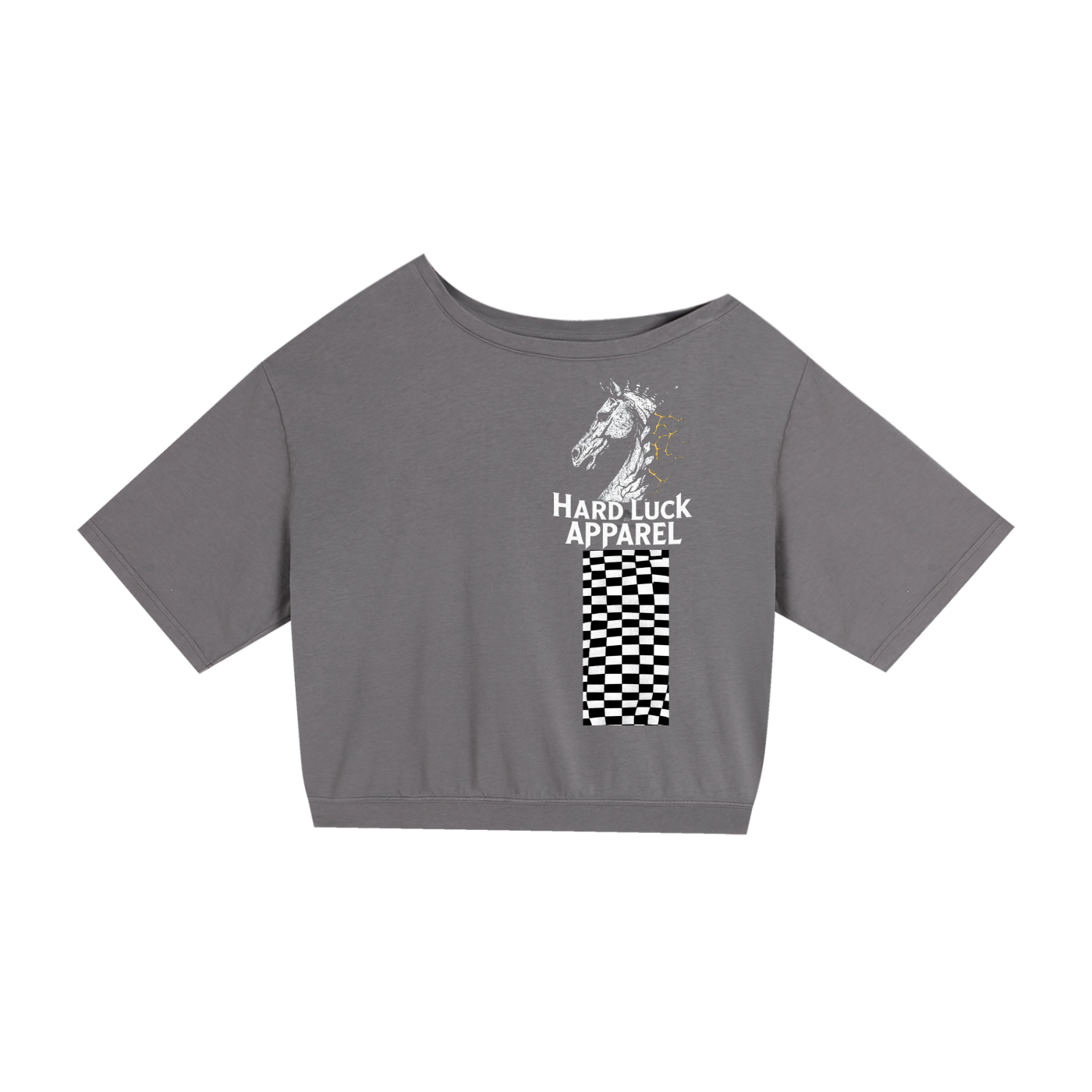 The Last Move Asymmetric Shoulder Oversized Cotton T-Shirt