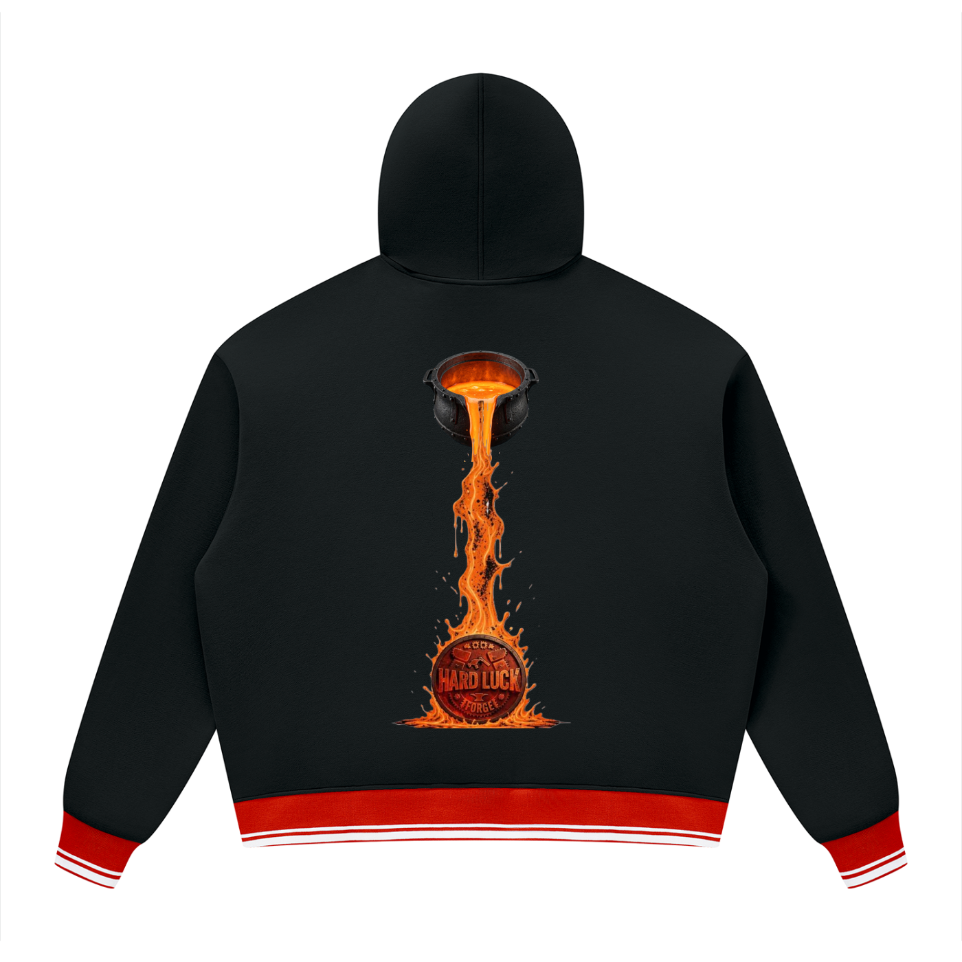 Black Smith forged Oversized Color Block Fleece Hoodie