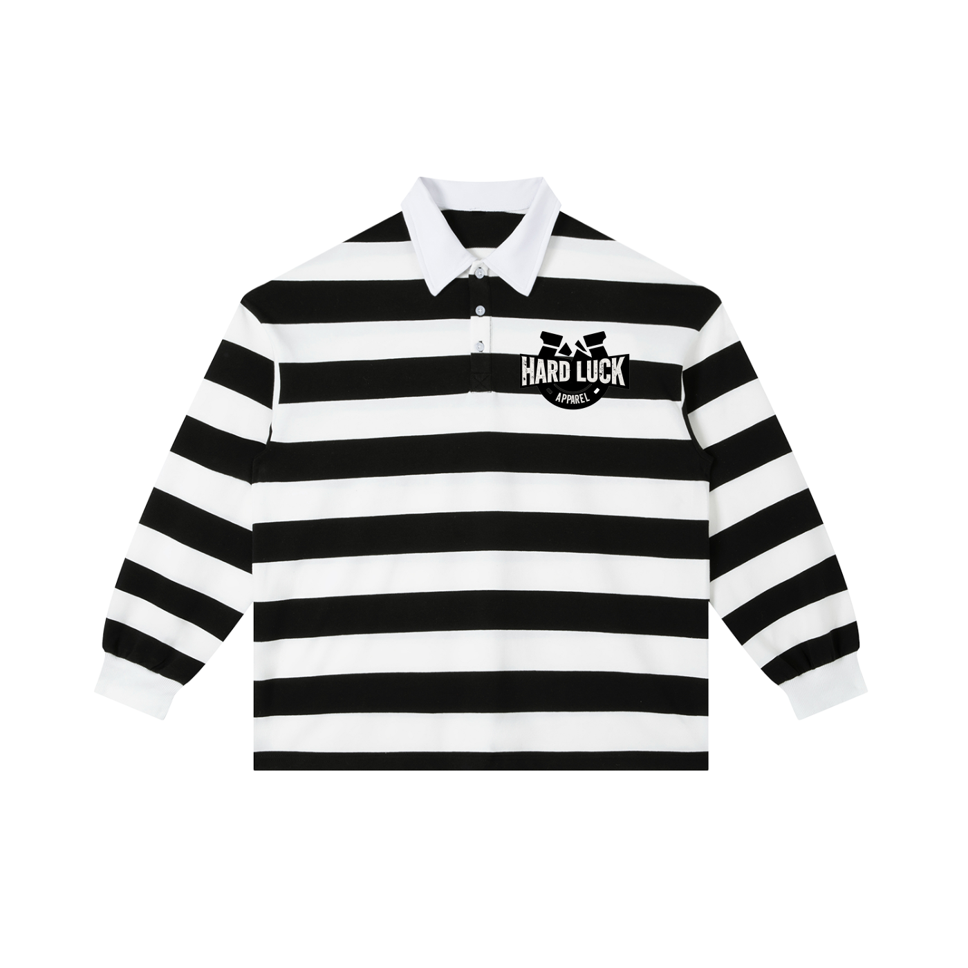 Lucky 77 color Block Stripe Polo Shirt