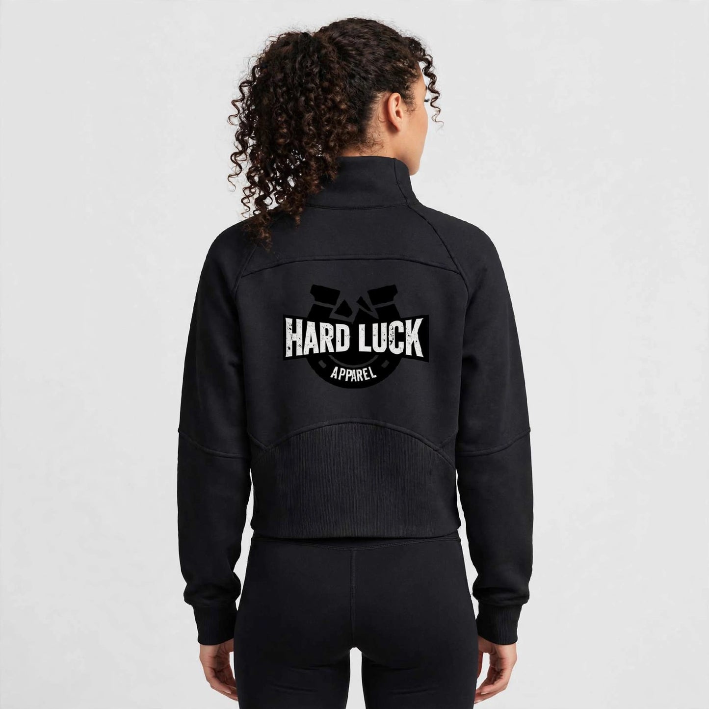 Hard Luck Legacy Cropped Half-Zip Sweatshirt | Women's Streetwear Fleece Pullover | NY Built Heritage Style