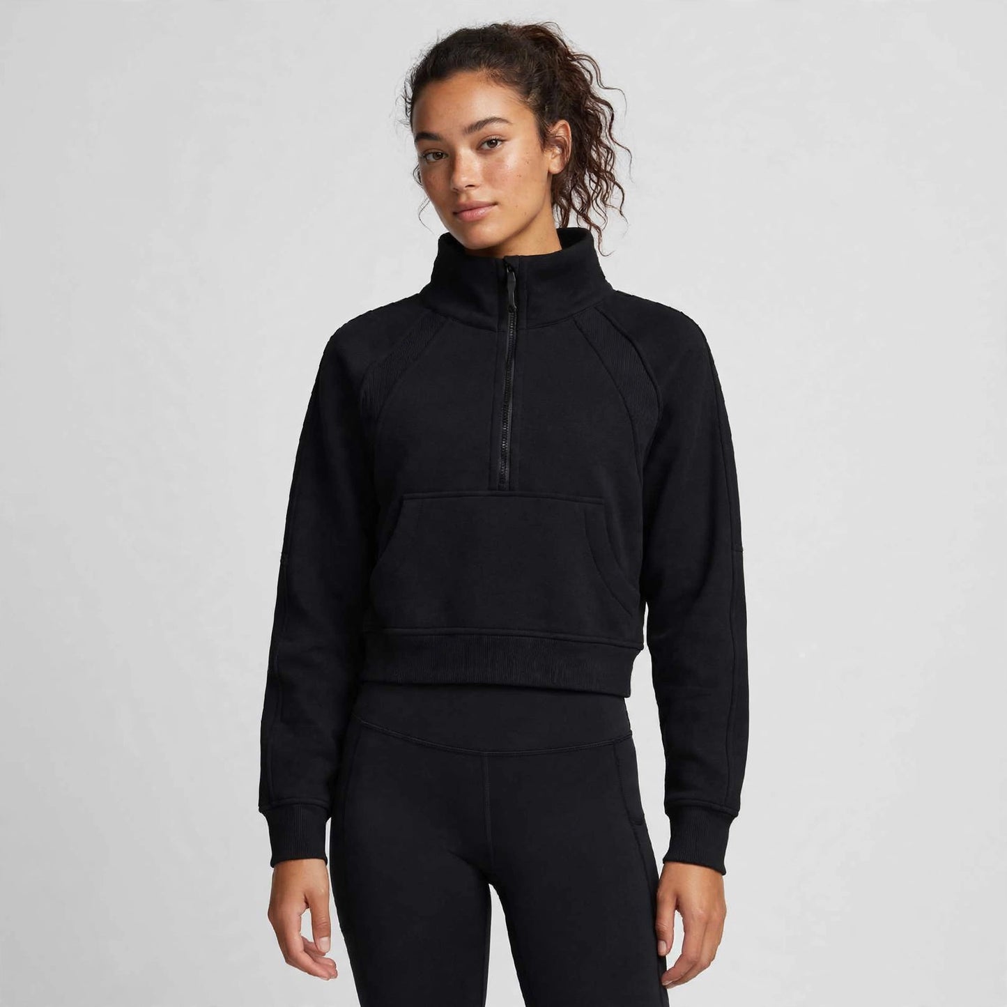 Hard Luck Legacy Cropped Half-Zip Sweatshirt | Women's Streetwear Fleece Pullover | NY Built Heritage Style