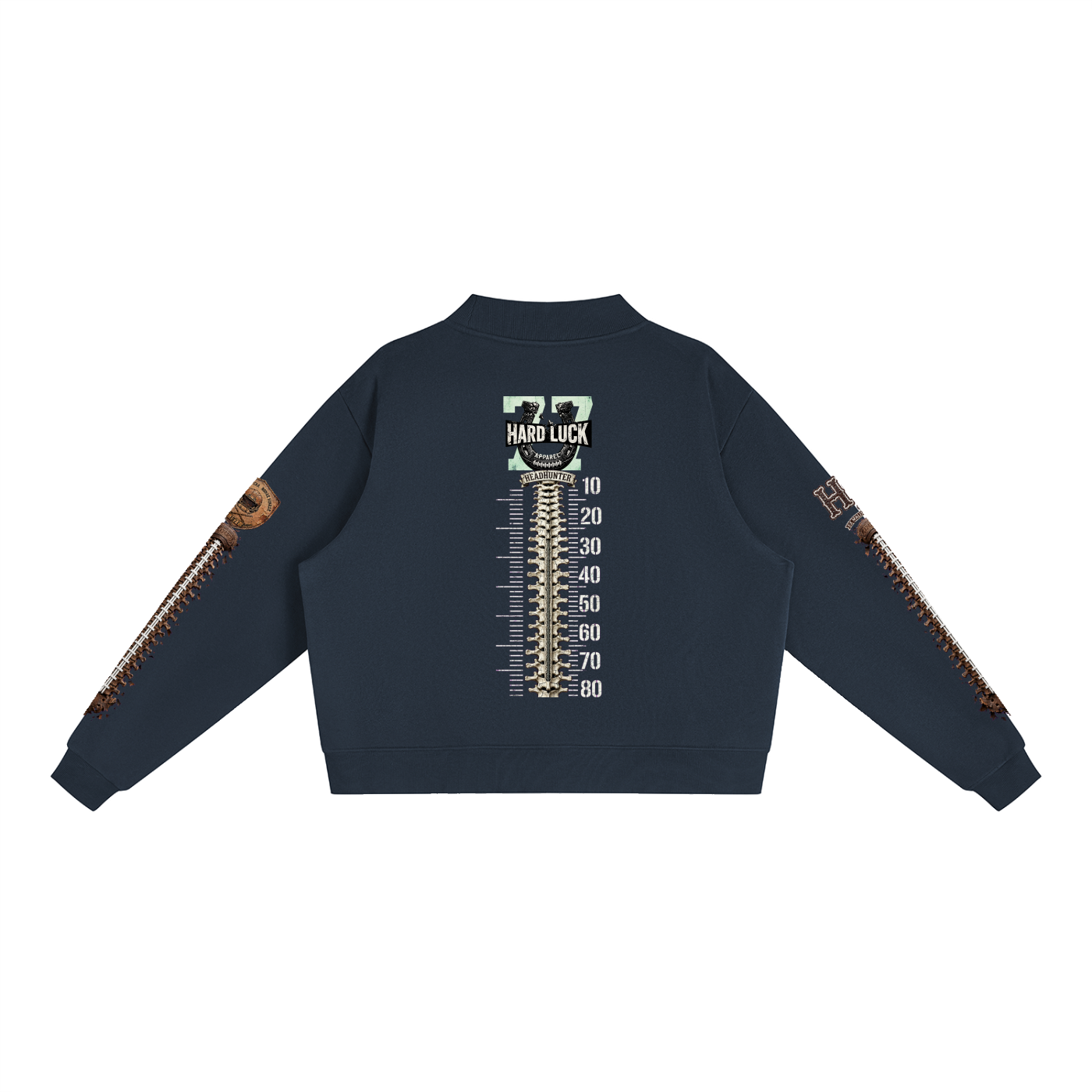 THE HEADHUNTER - Gridiron Gut Check Mock Neck Fleece Sweatshirt - Womens Crop Oversized | Hard Luck Apparel EST. 1977