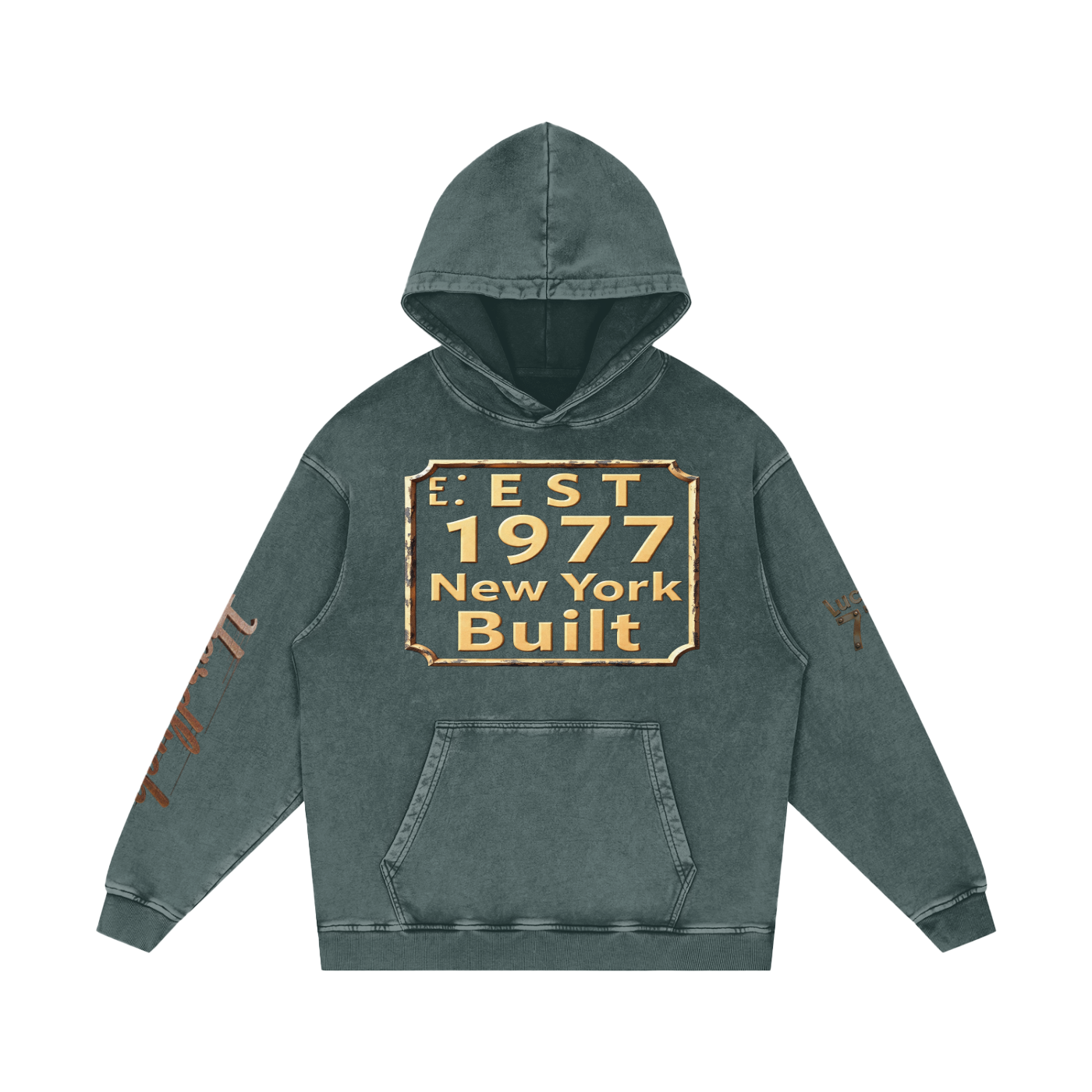 Snow Washed Loose Cotton Hoodie