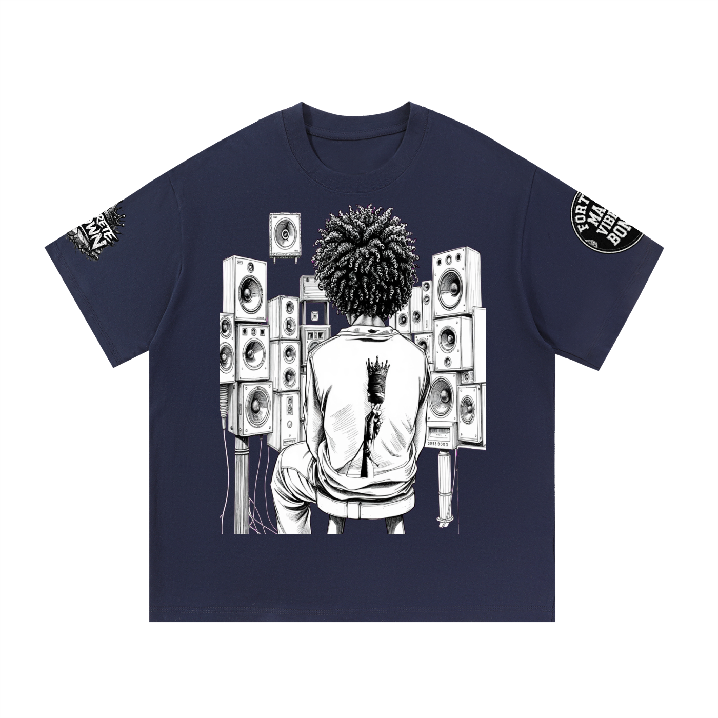 Solid Wall of Sound Graphic T-Shirt | Hip-Hop Sound System Tee | Hard Luck Apparel