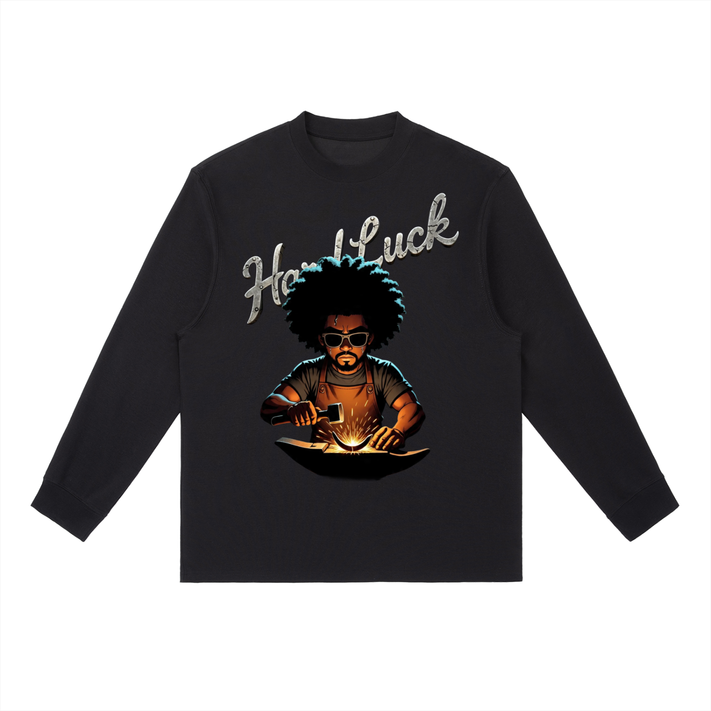 Black smith Forged Essential Crewneck Long-Sleeve T-Shirt