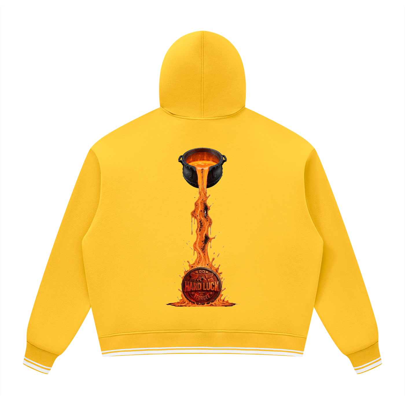 Black Smith forged Oversized Color Block Fleece Hoodie