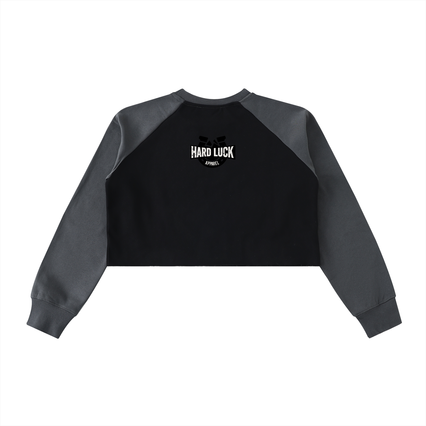 Elegant Hard Luck Raw-Hem Color-Block Raglan Crop Sweatshirt