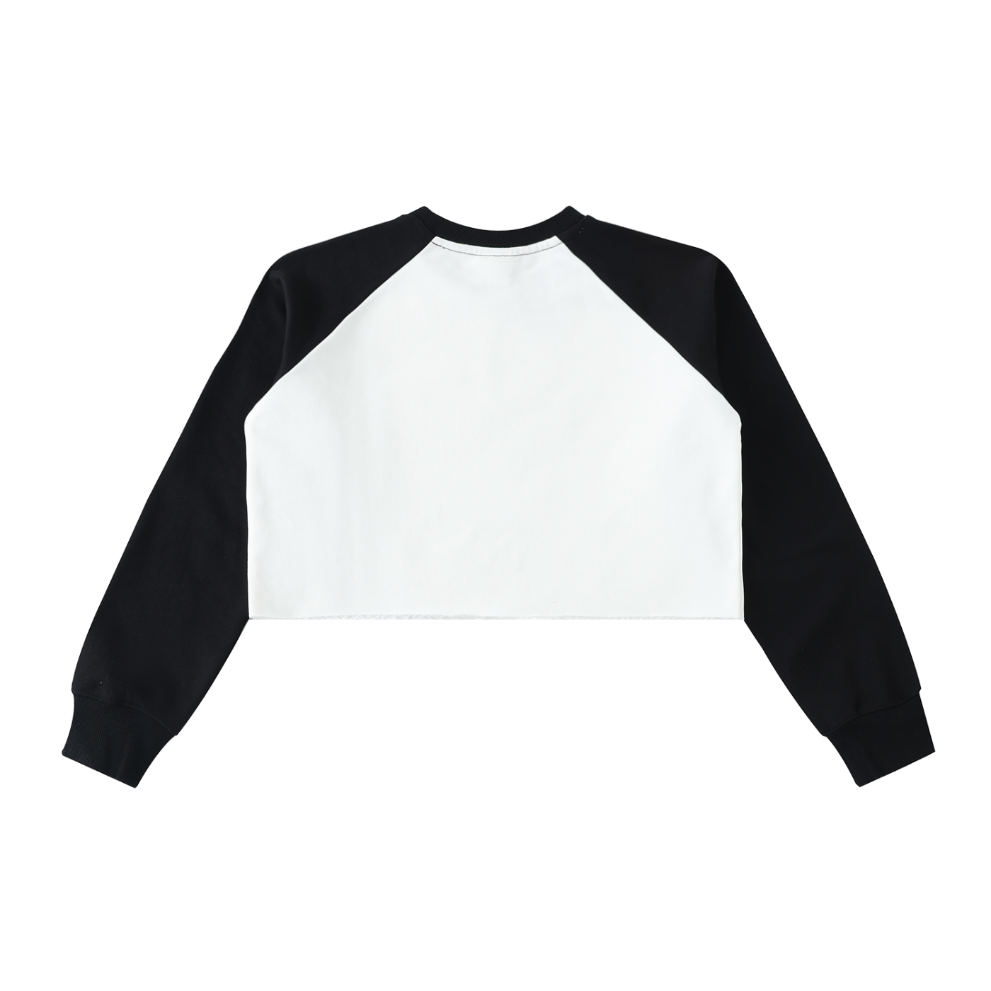 Black Ice rolle the D-ice Raw-Hem Color-Block Raglan Crop Sweatshirt