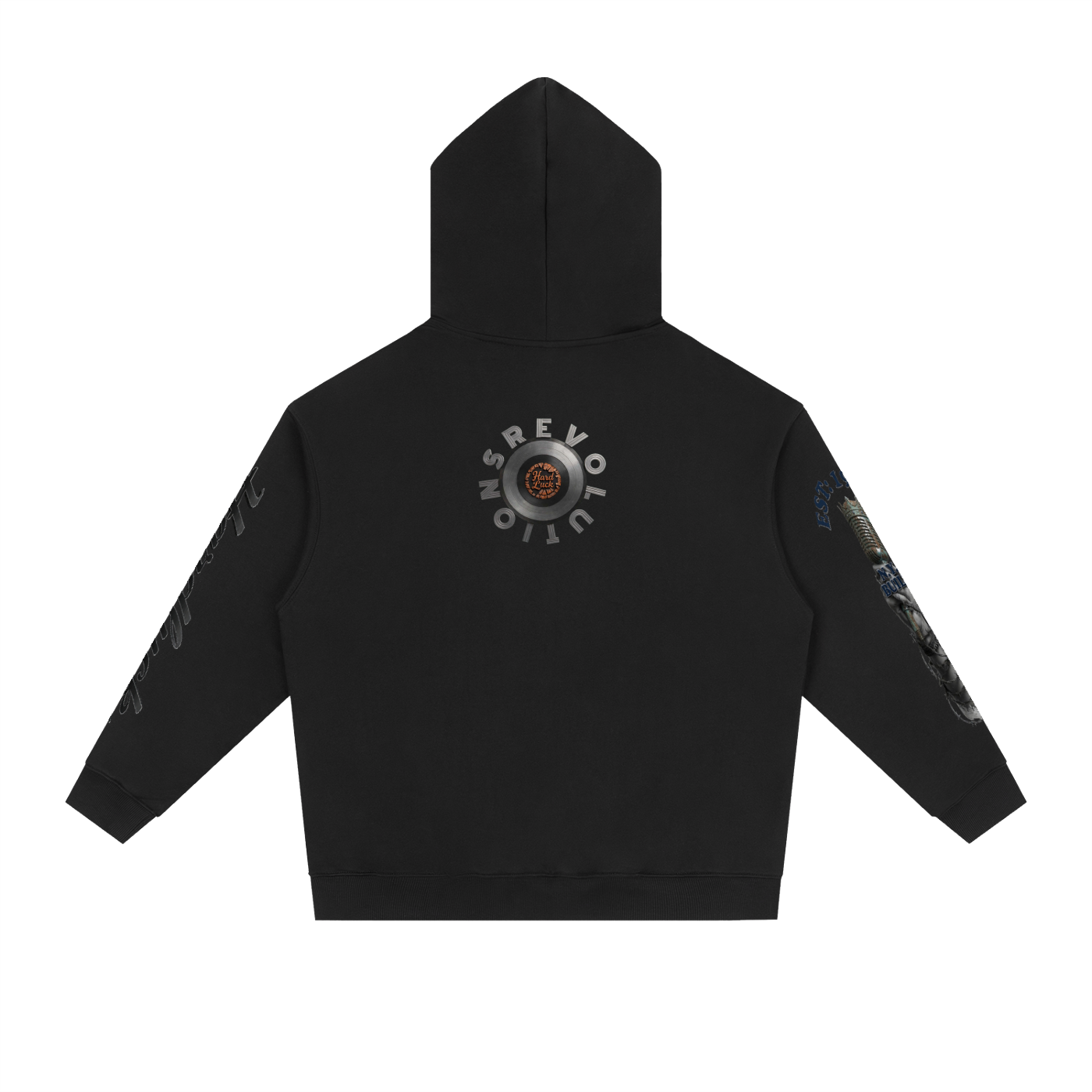 Hard Luck Revolution DJ Hoodie | Turntable & Microphone Graphic | N.Y. Built 1977