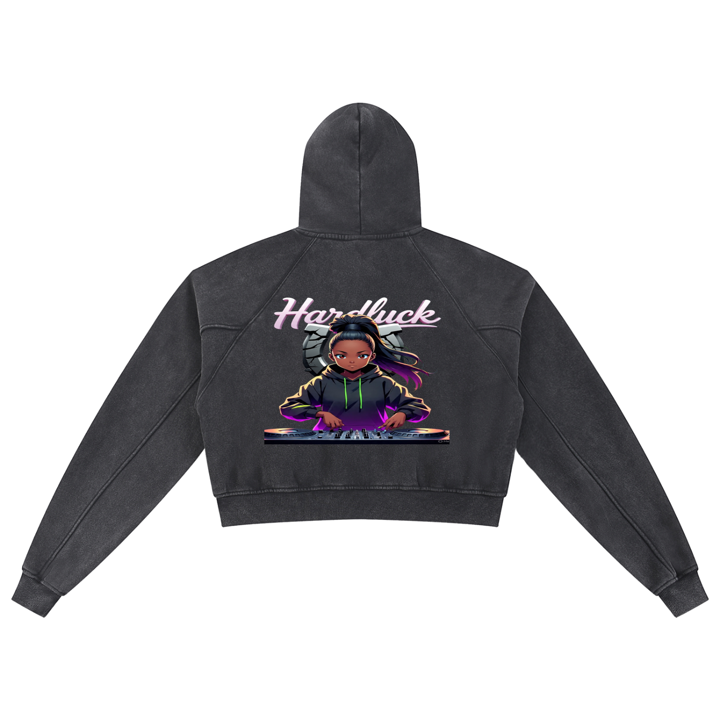 The Lavender Virgo Snow Washed Cropped Hoodie